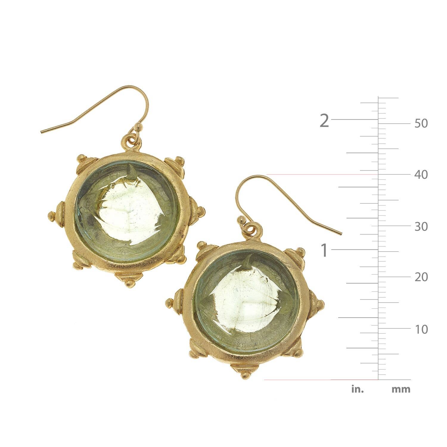 Susan Shaw - Clear Venetian Glass Horse Head Intaglio Earrings - Image 2