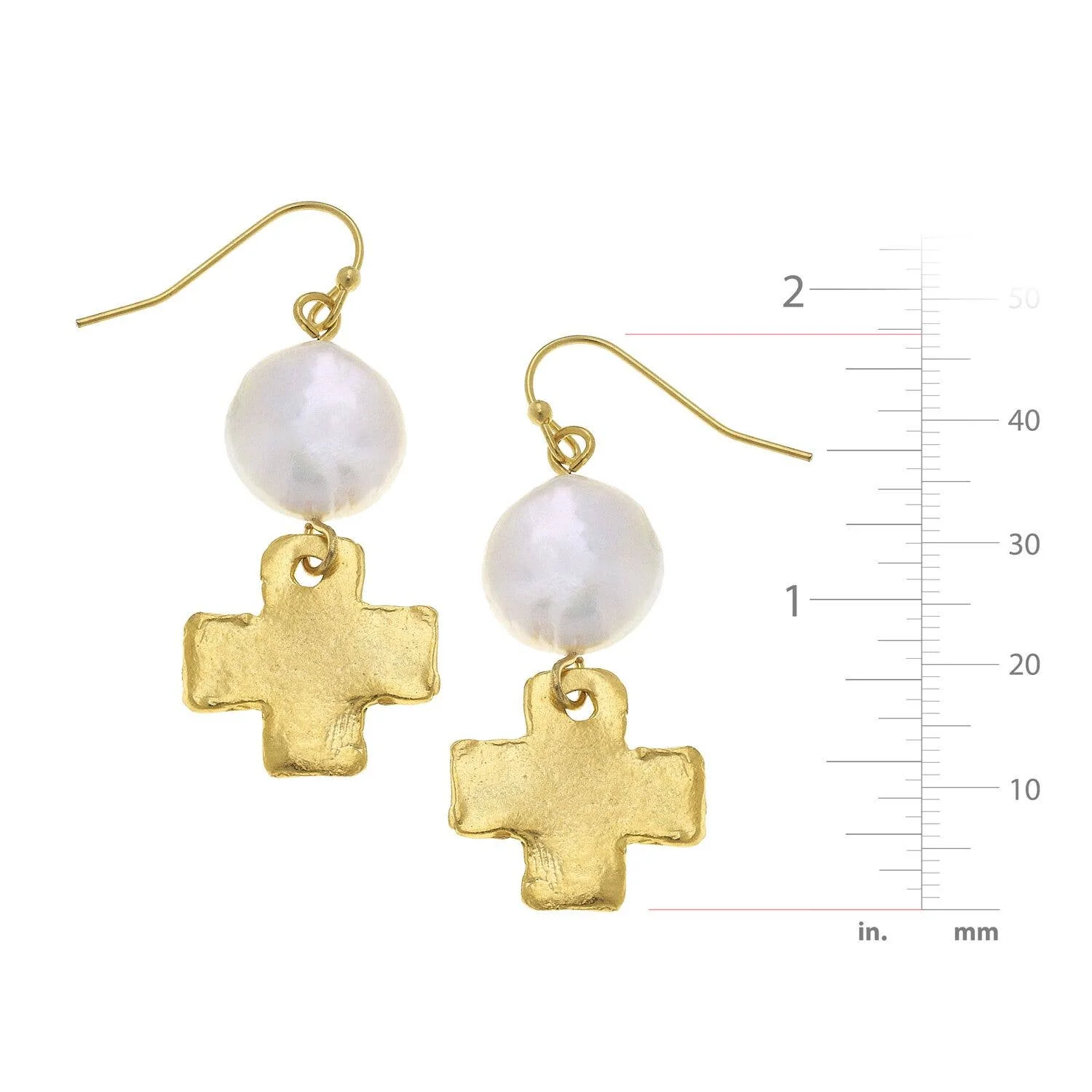 Gold with Freshwater Pearl Earring - Image 2