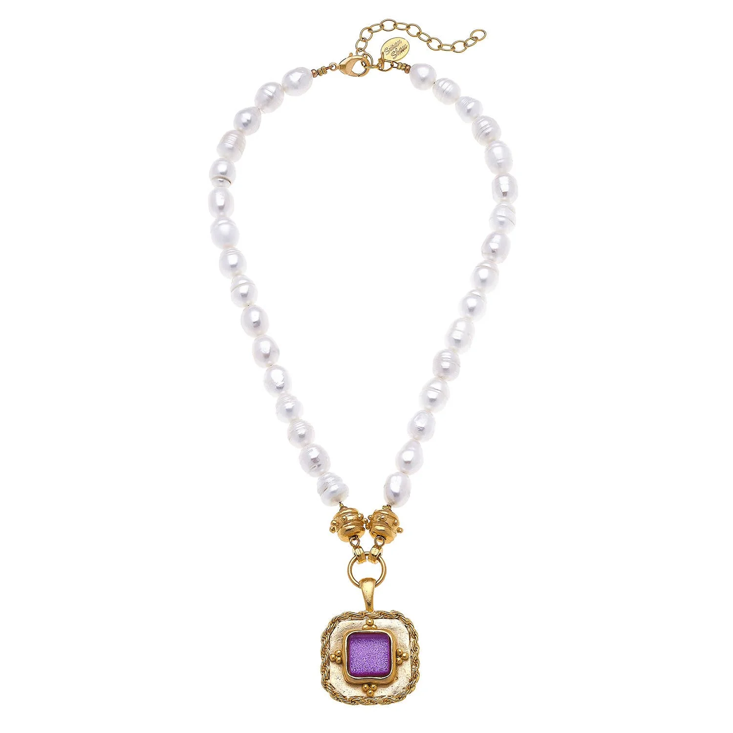Susan Shaw - Pink French Glass Pearl Necklace