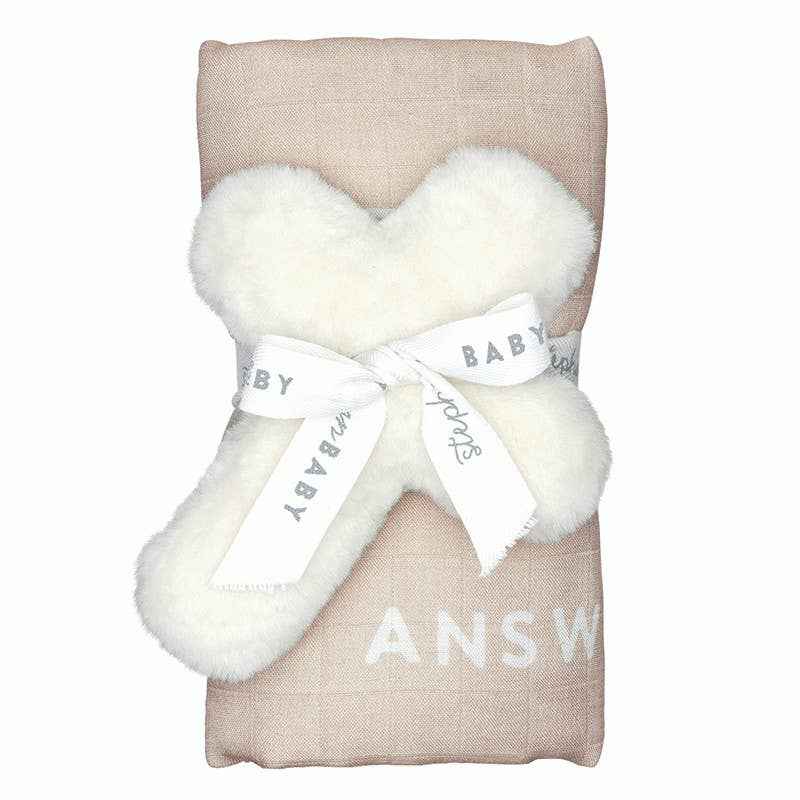 Swaddle Blanket + Cross Rattle - Answered Prayer