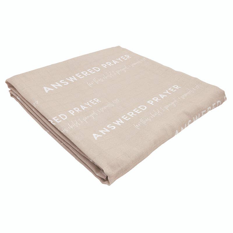 Swaddle Blanket + Cross Rattle - Answered Prayer - Image 2