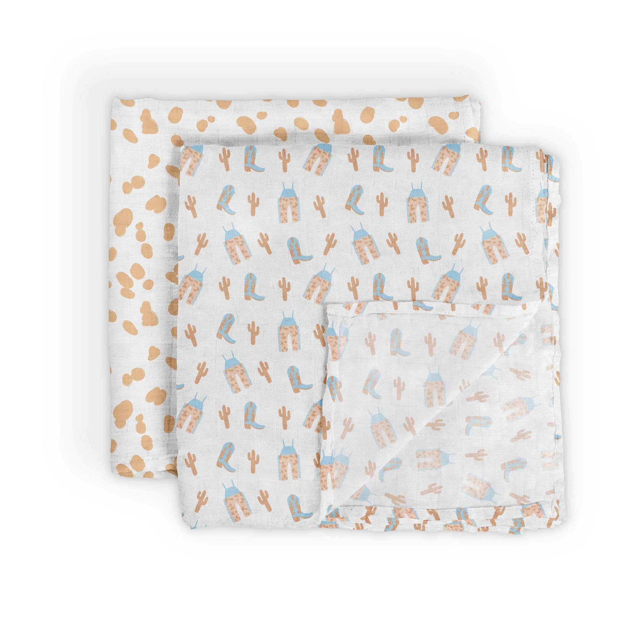 Swaddle Blanket Set Howdy Partner Blue - Image 2