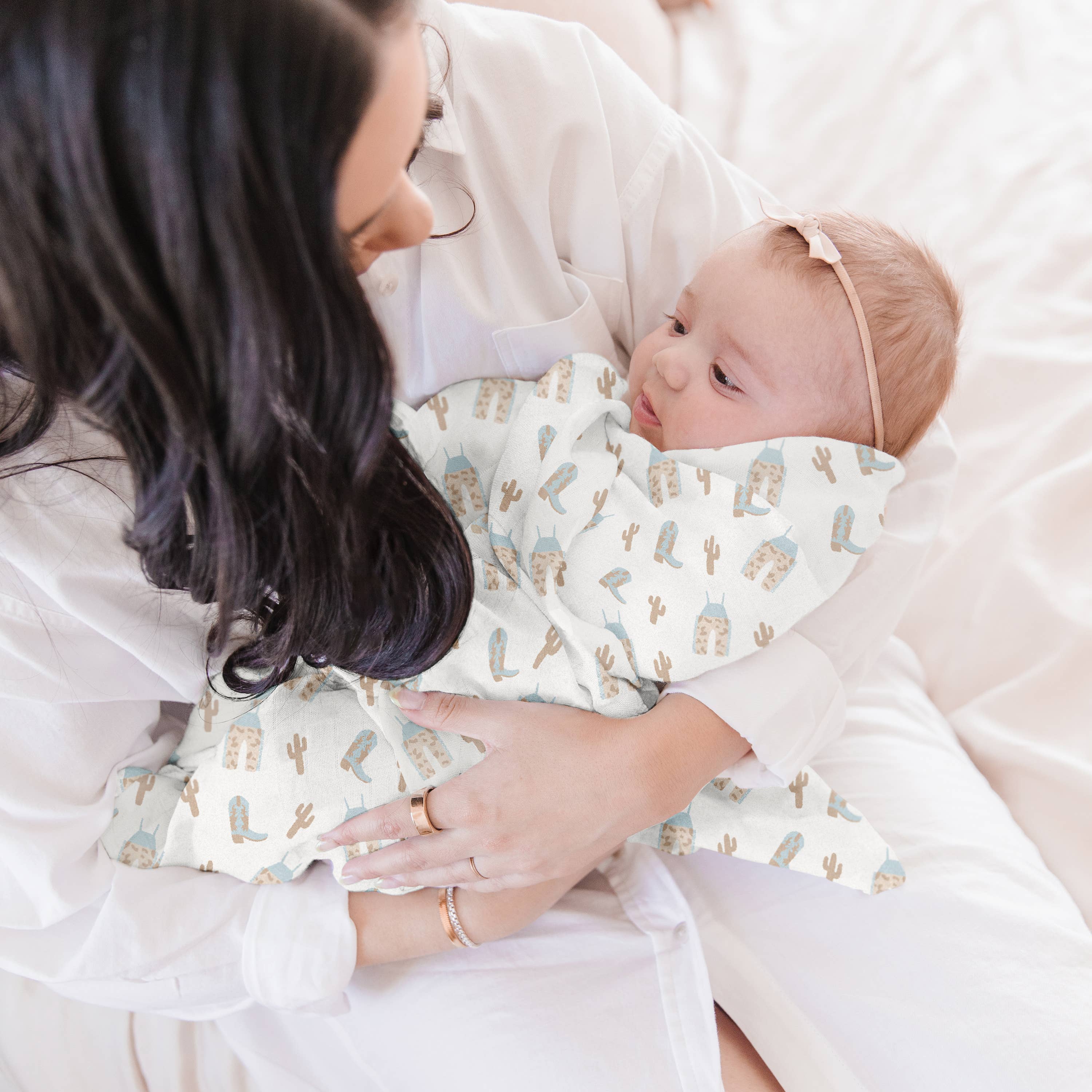 Swaddle Blanket Set Howdy Partner Blue - Image 5