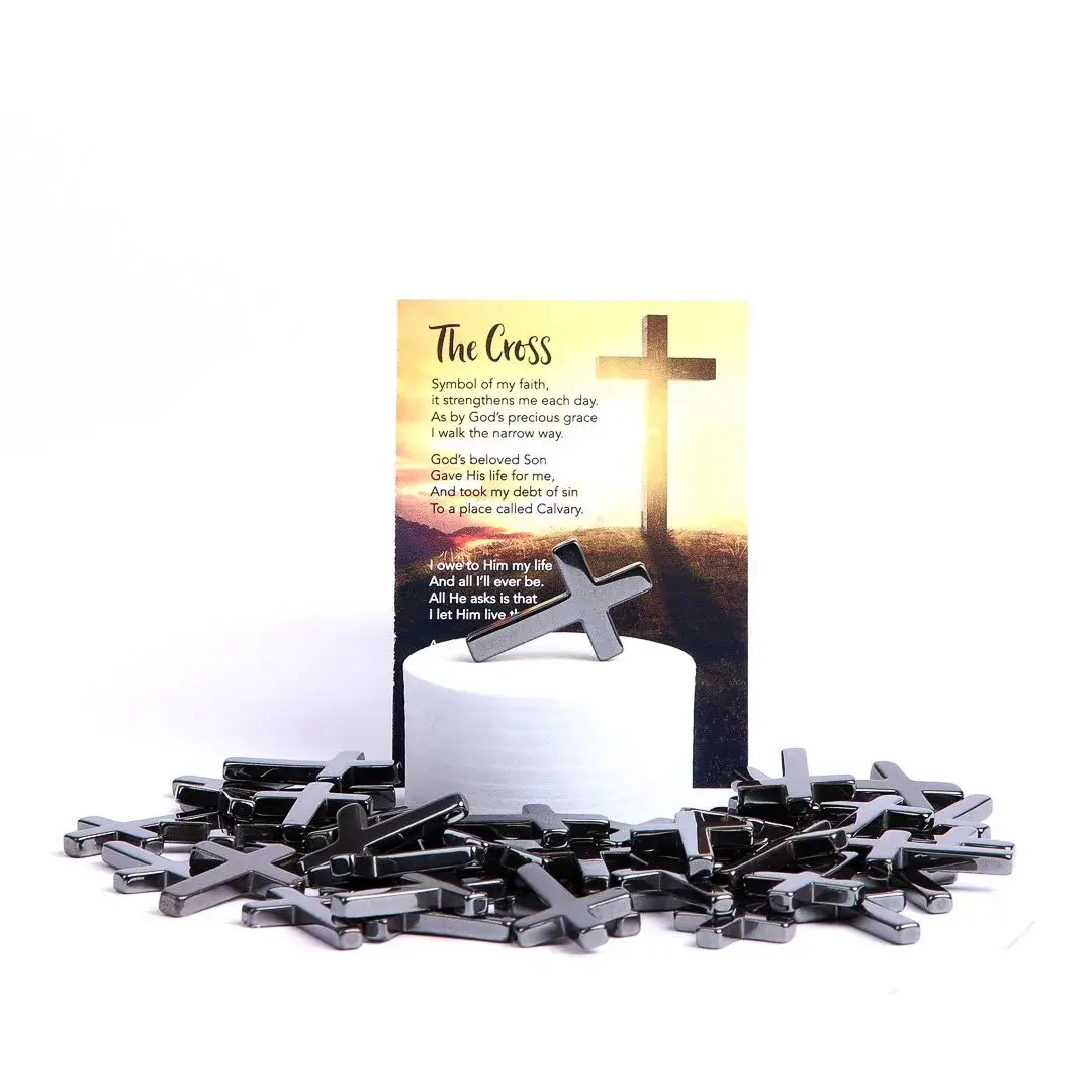 Swanson Christian Products - Hematite Pocket Cross W/ Card - Pack of 50 - Image 2