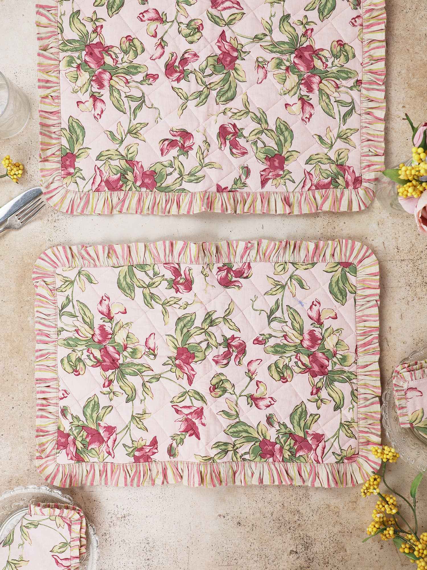 Sweet Pea Ruffle Quilted Placemat sold separately