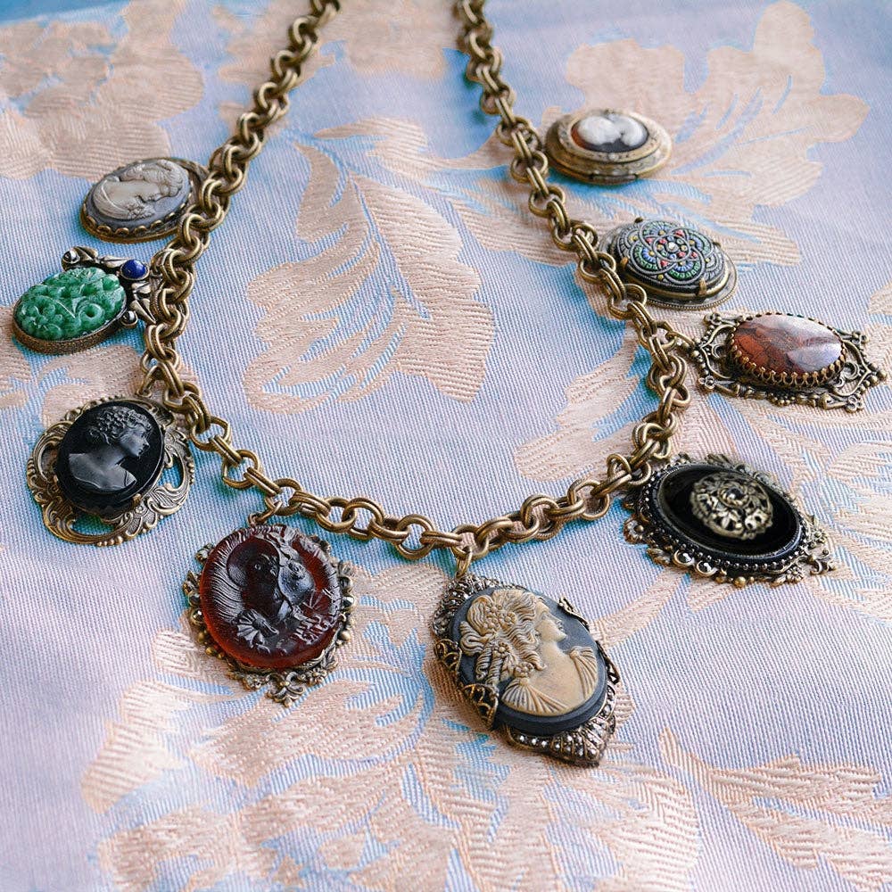Antique Elements and Cameo Charm Necklace N1435 - Image 2
