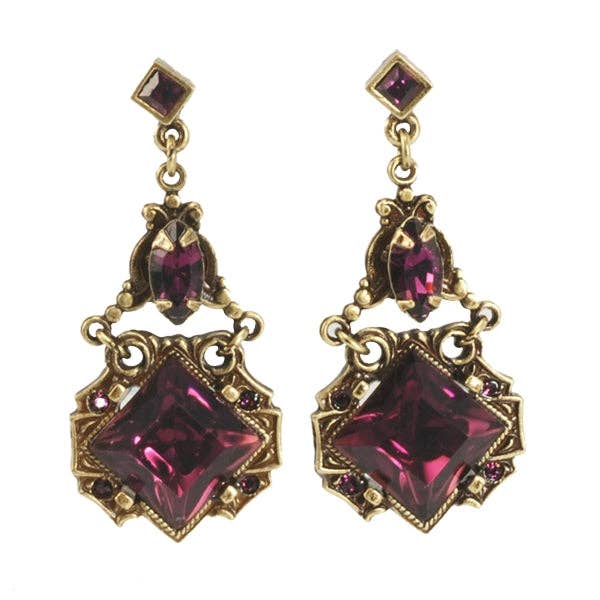 Art Deco Vintage Squares Earrings - Image 2