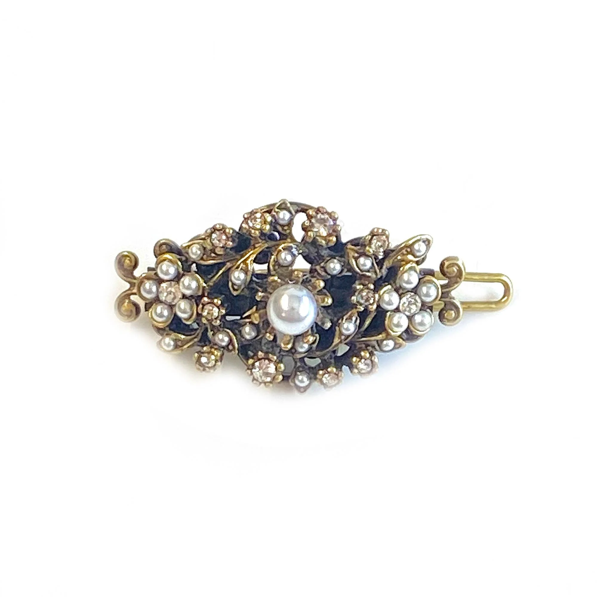 Crystal and Pearl Accent Barrette - Image 2