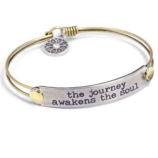 Inspirational Message Bar Bangle Bracelet - Image 26