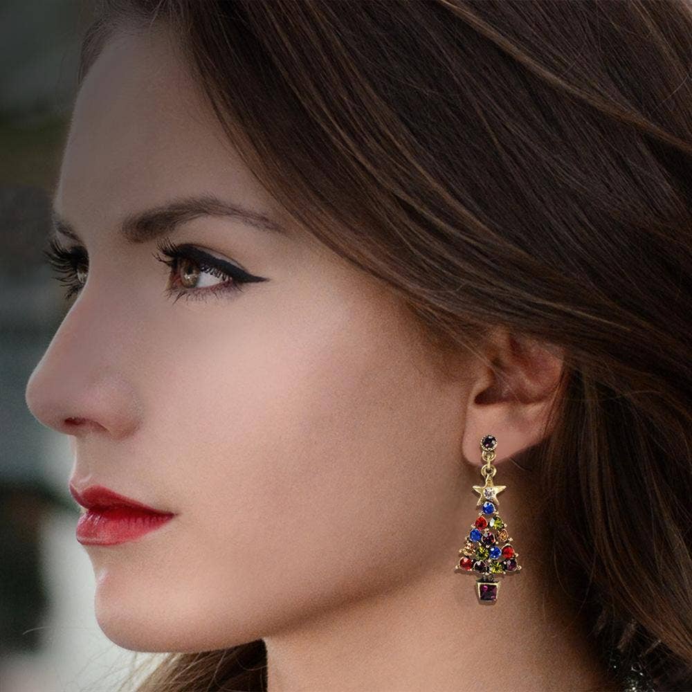 Jewel Tree Christmas Crystal Earrings - Image 2