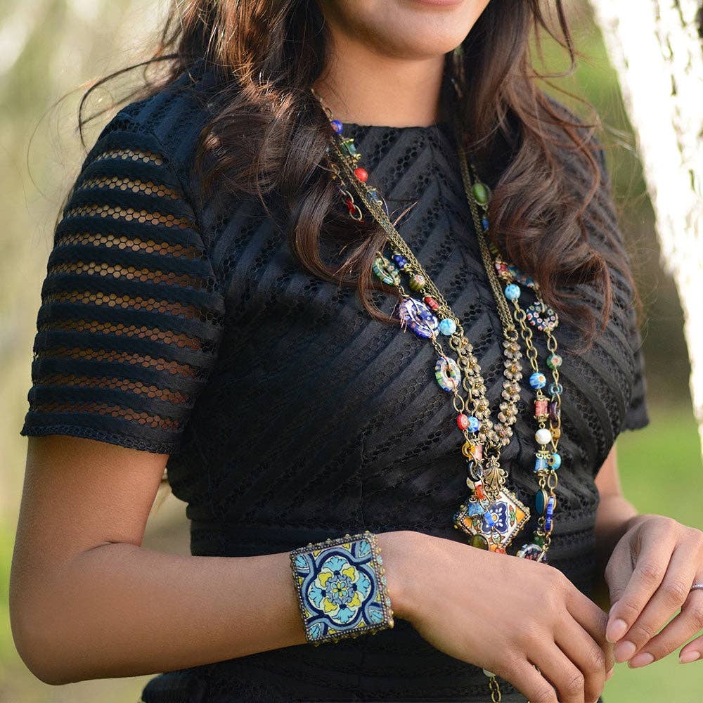 Long Millefiori Beads Chain Necklace - Image 5