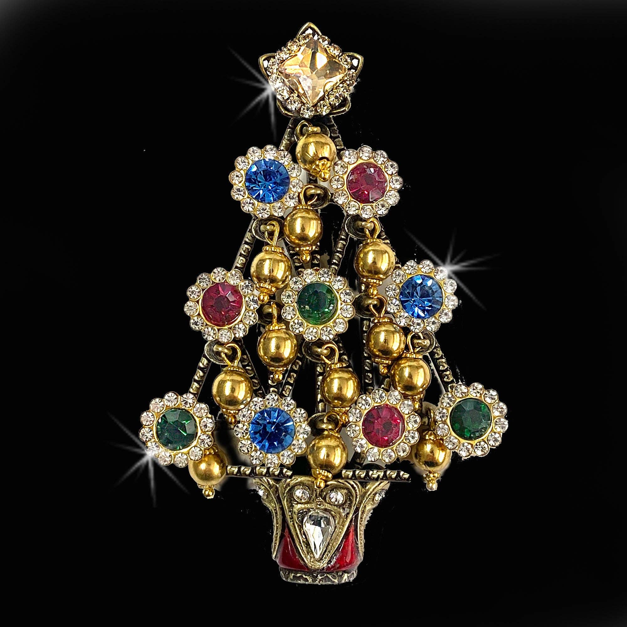Retro 1940s Christmas Tree Brooch - Image 6
