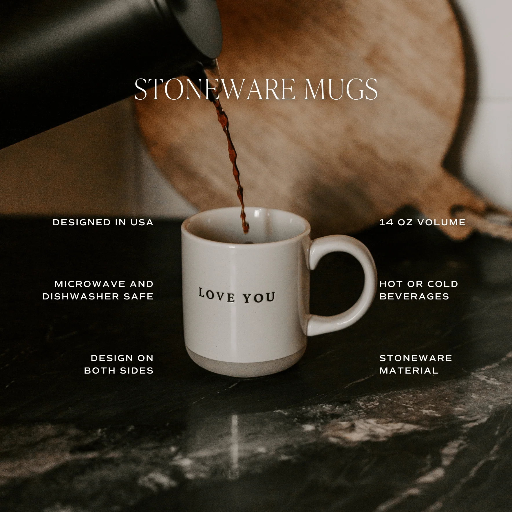 Heart Pink Stoneware Coffee Mug Valentine's Day Gift - Image 4