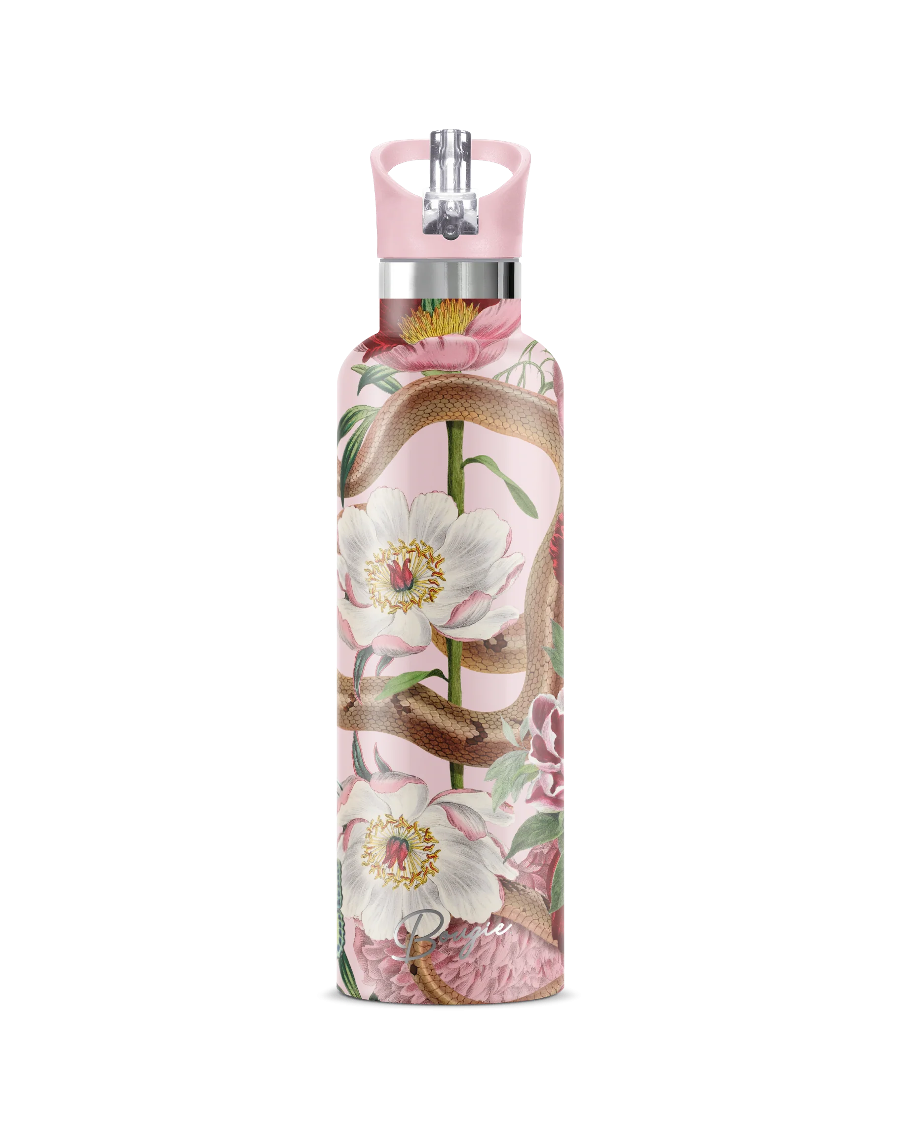Taboo | Serpent & Flower Tattoo Insulated Water Bottle 25oz