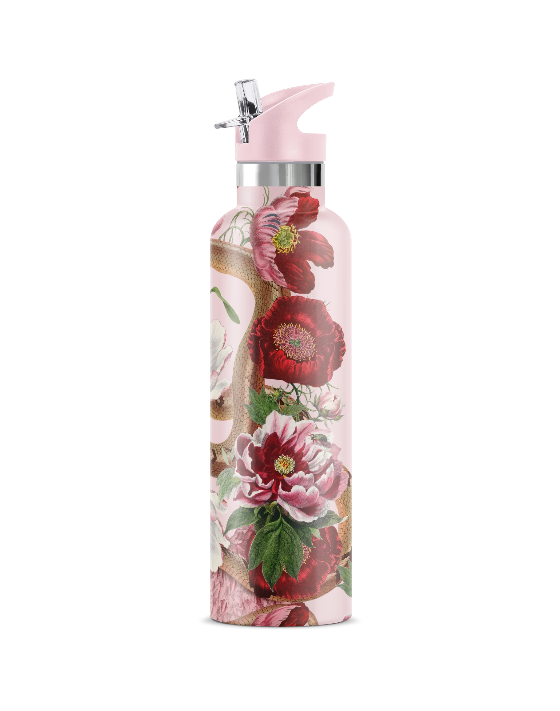 Taboo | Serpent & Flower Tattoo Insulated Water Bottle 25oz - Image 5