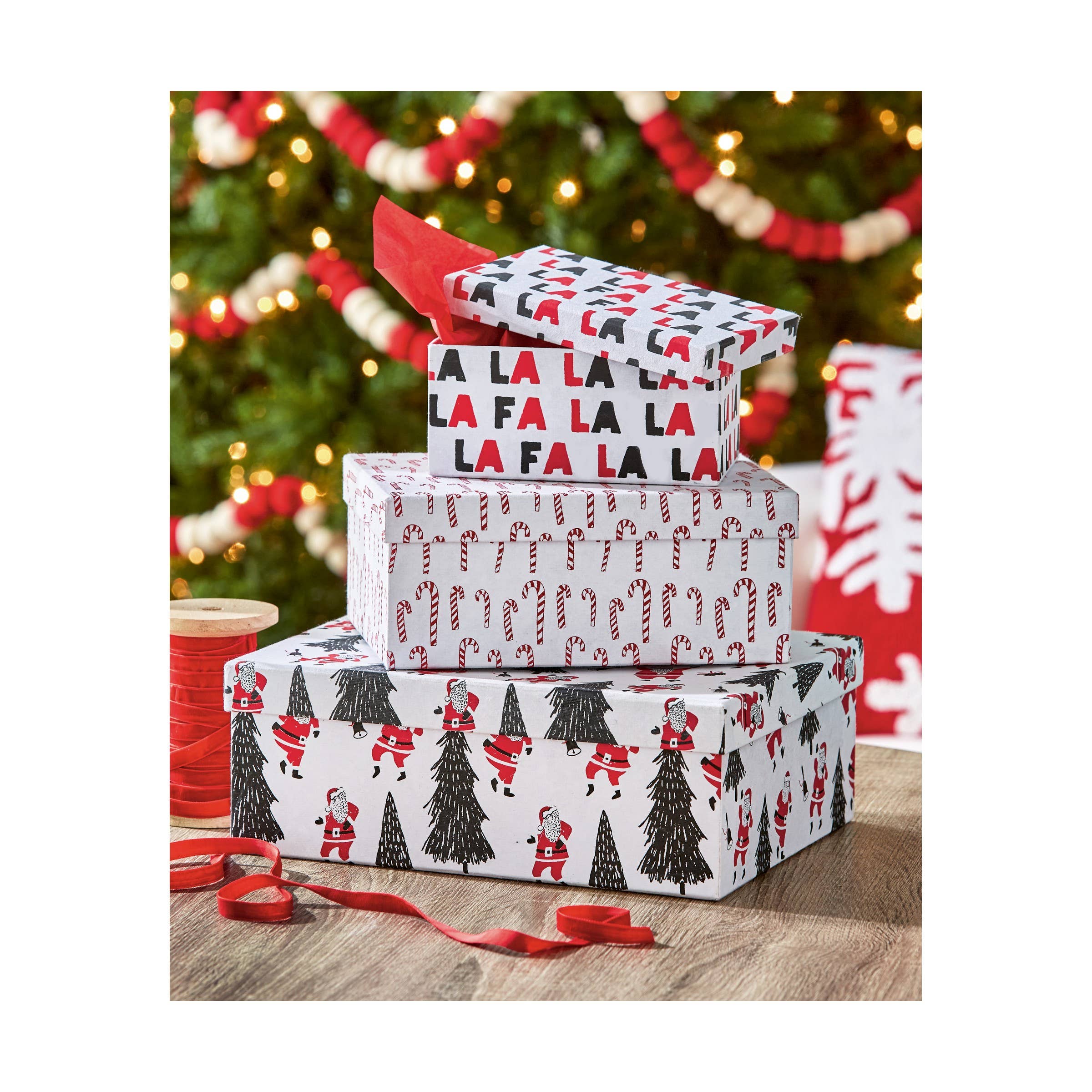 Christmas Oh What Fun Paper Box Set of 3 - Multi - Image 2