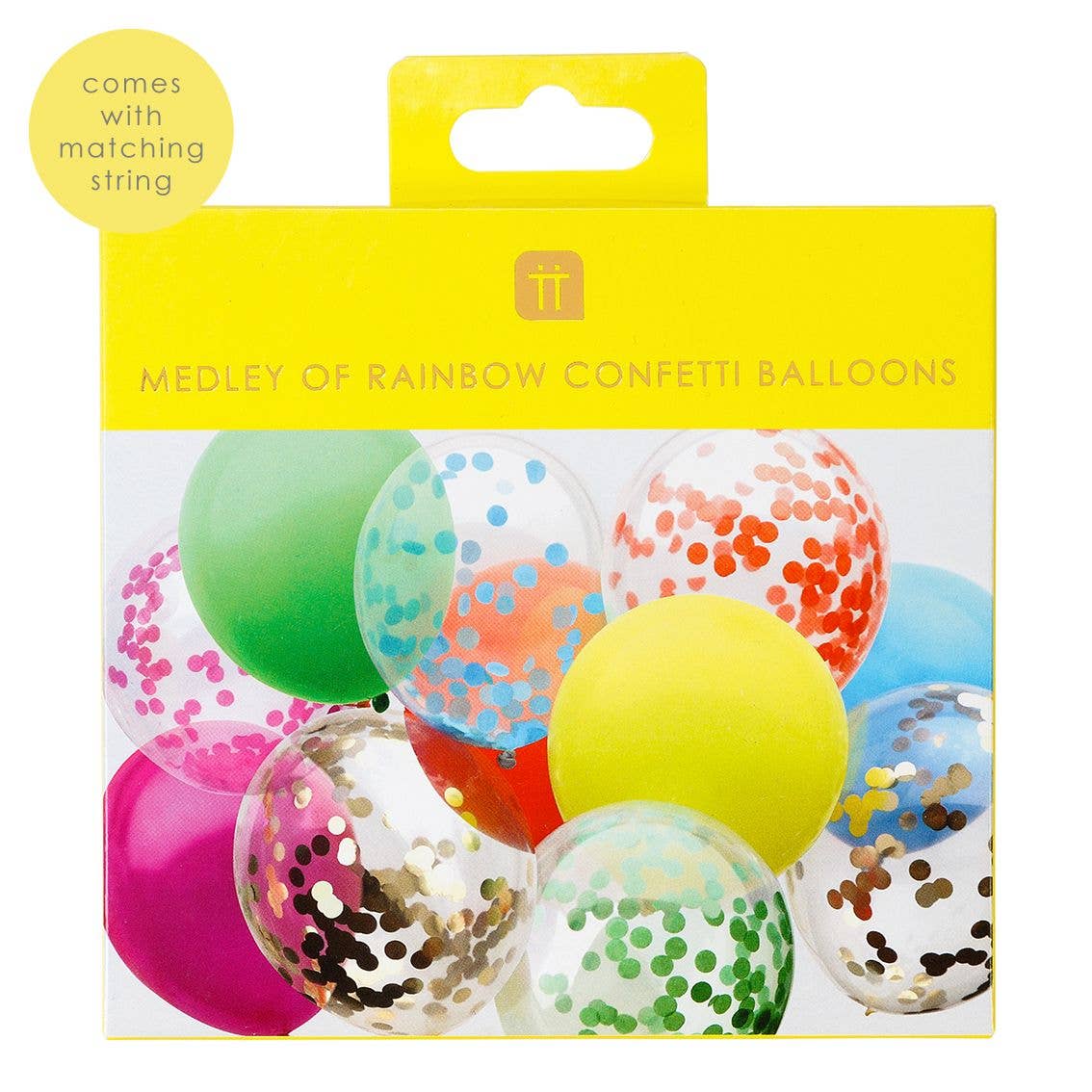 Rainbow Confetti Balloons - 12 Pack - Image 5