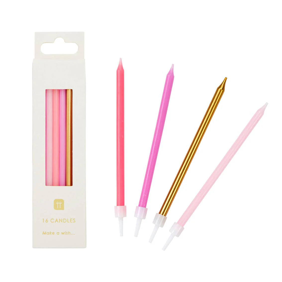 Rose Birthday Candles - 16 Pack