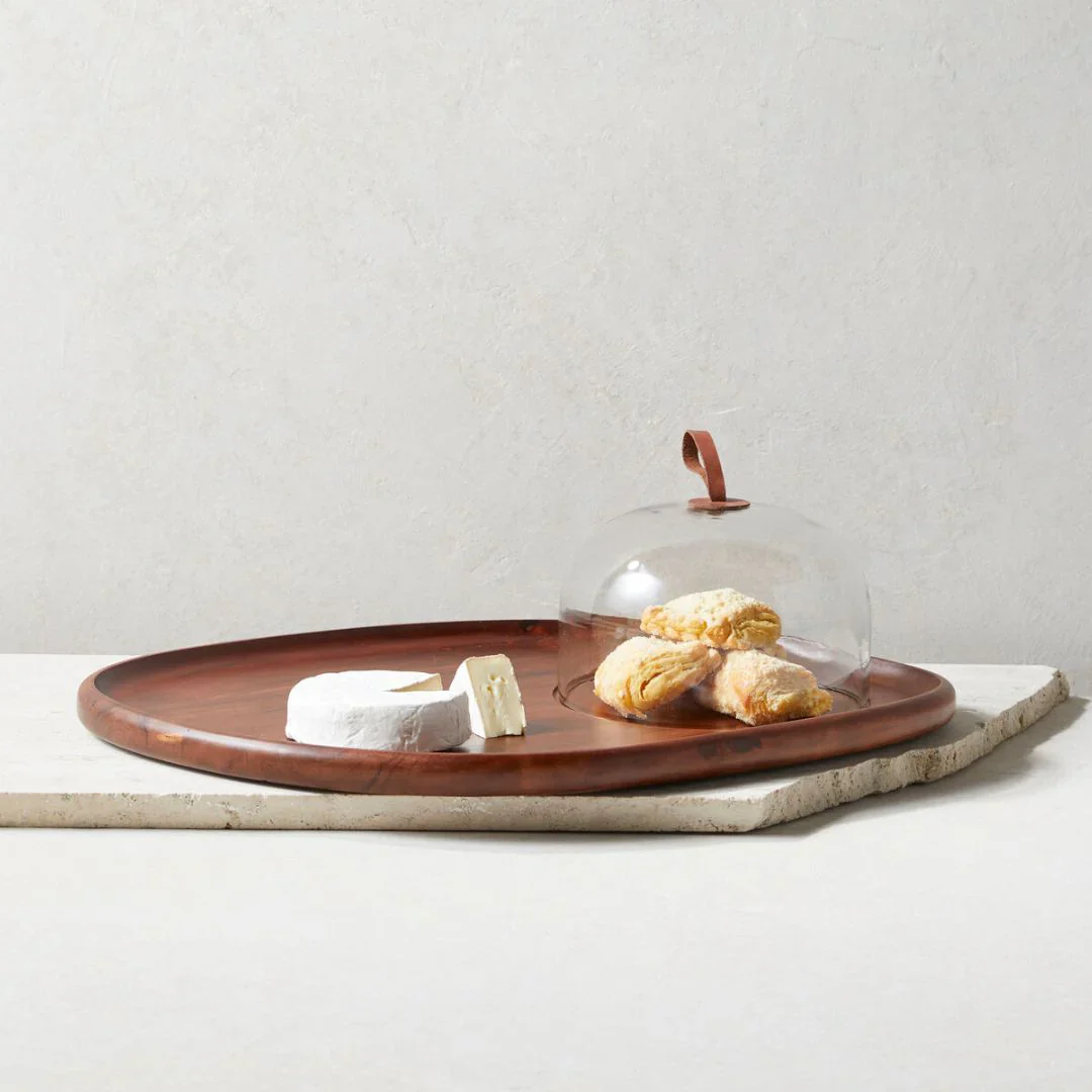 Talo Acacia Cheese Cloche-Walnut