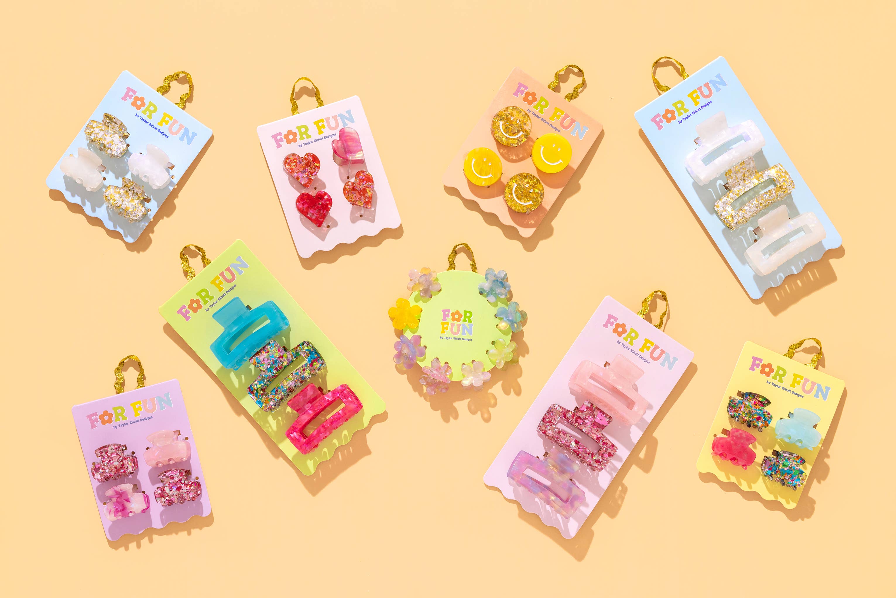 FOR FUN - Claw Hair Clip Set - Med - Asst Colors - 3 Pc Set - Image 3