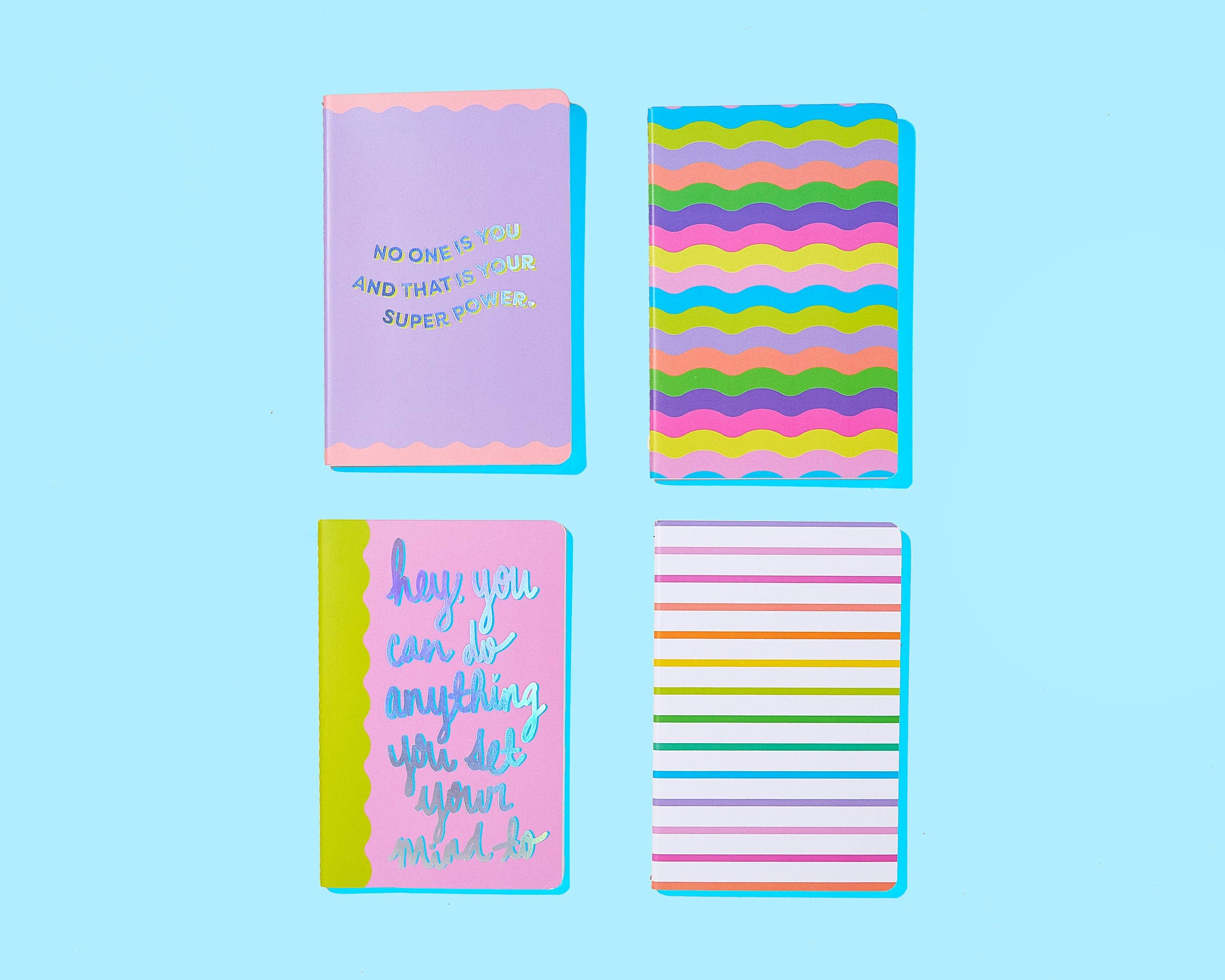 Taylor Elliott Designs - Mini Notebook Set - Neon + Foil - 4 Piece Set