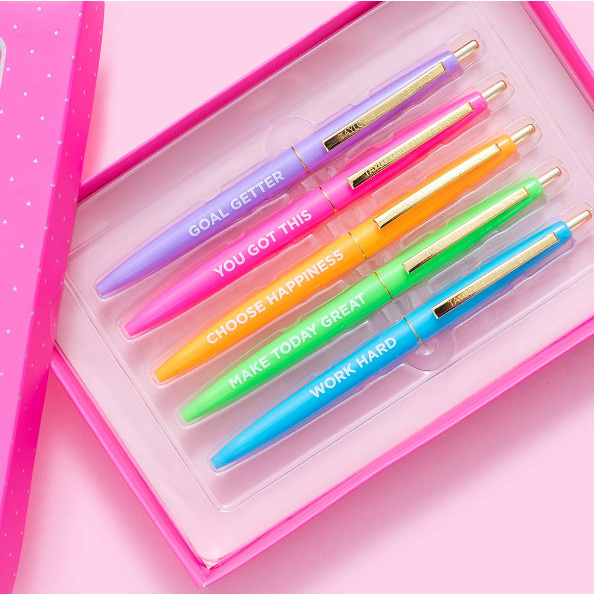 Taylor Elliott Designs - Pen Set - Motivational - Asst Colors - 5 Piece Set - Image 2