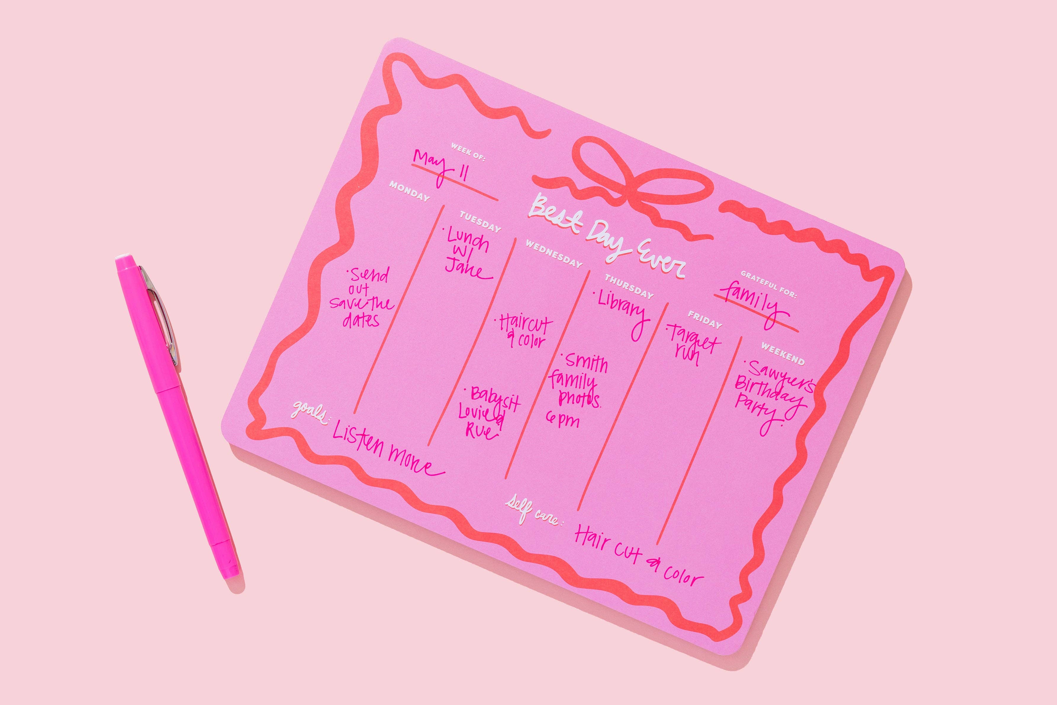 Taylor Elliott Designs - Weekly Planner - "Best Day Ever" - 52 Sheets - Image 2