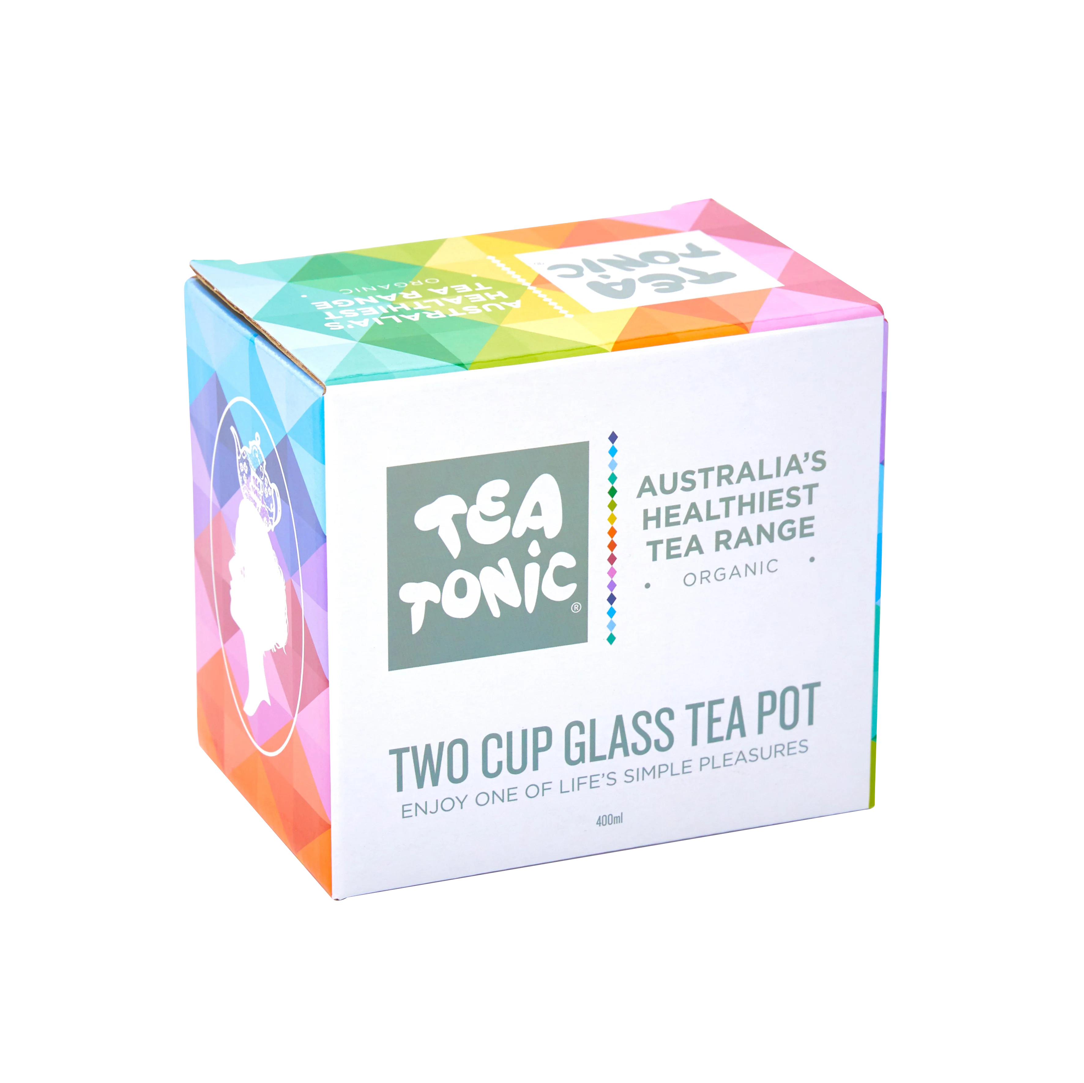 Tea Tonic - Glass Teapot 2 Cup 400ml with Stainless Steel Infuser Basket