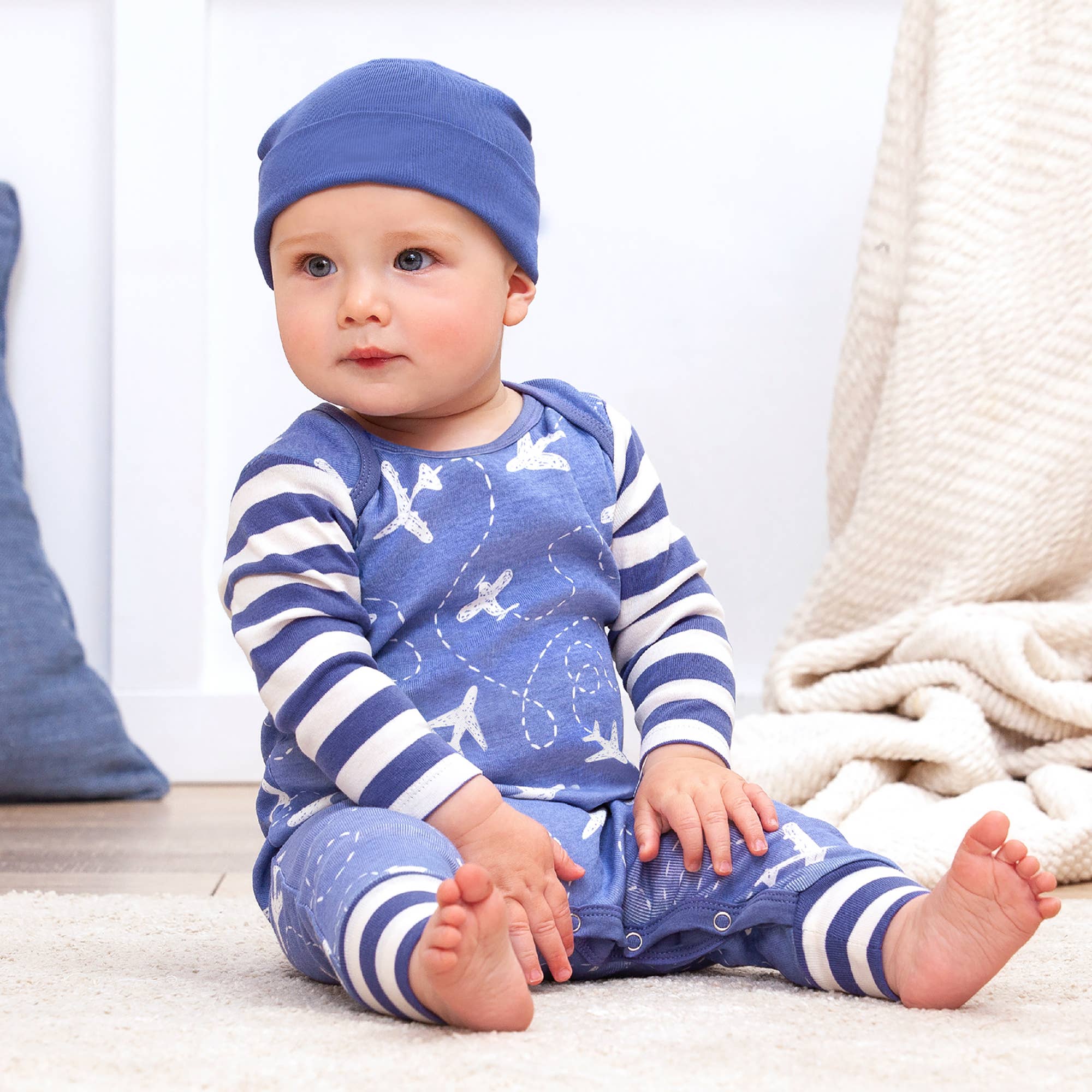 Baby Boy's Airplanes Cotton Romper
