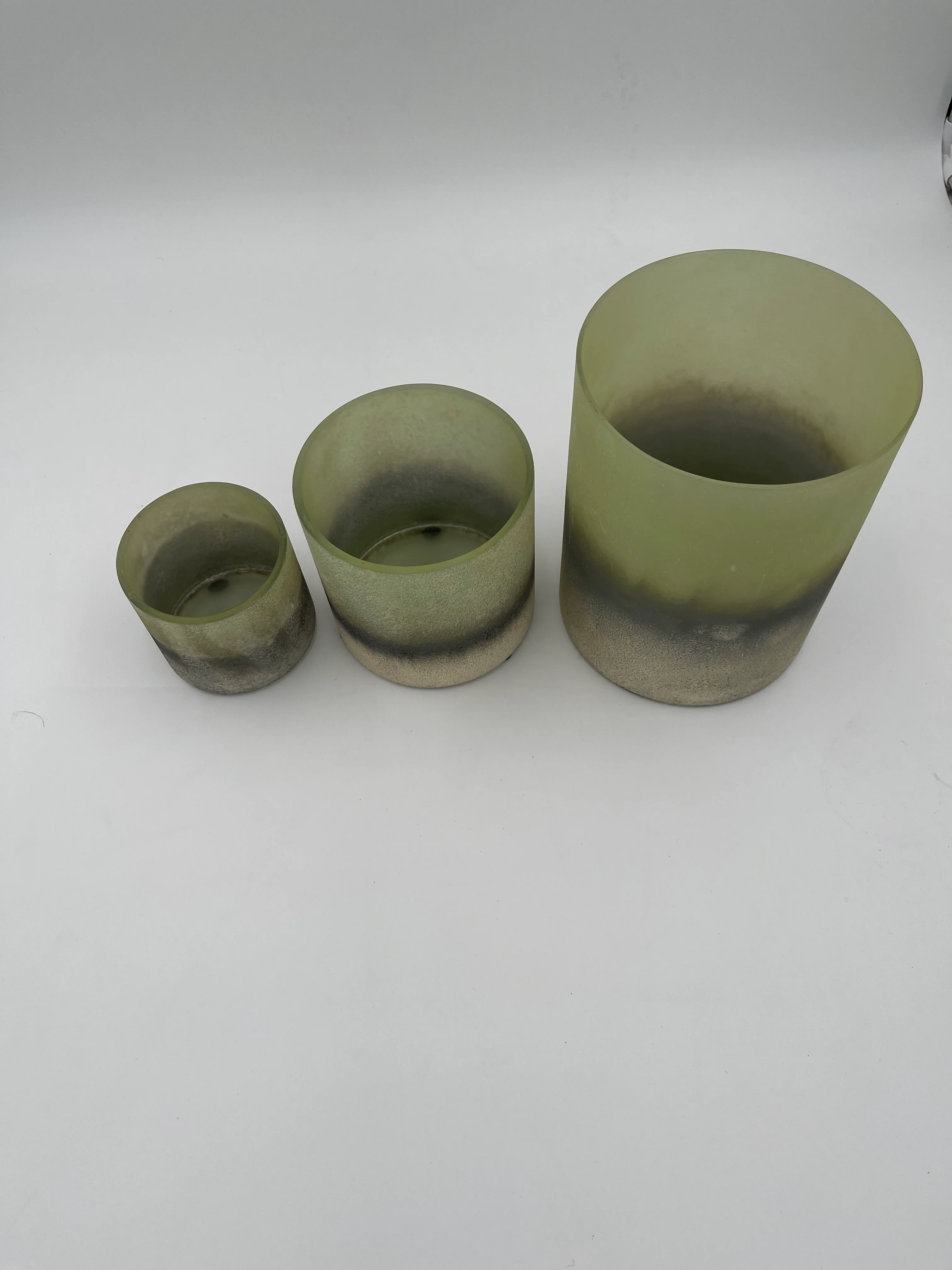 Textured Green Ombre Votive Holder-3.5 Inch