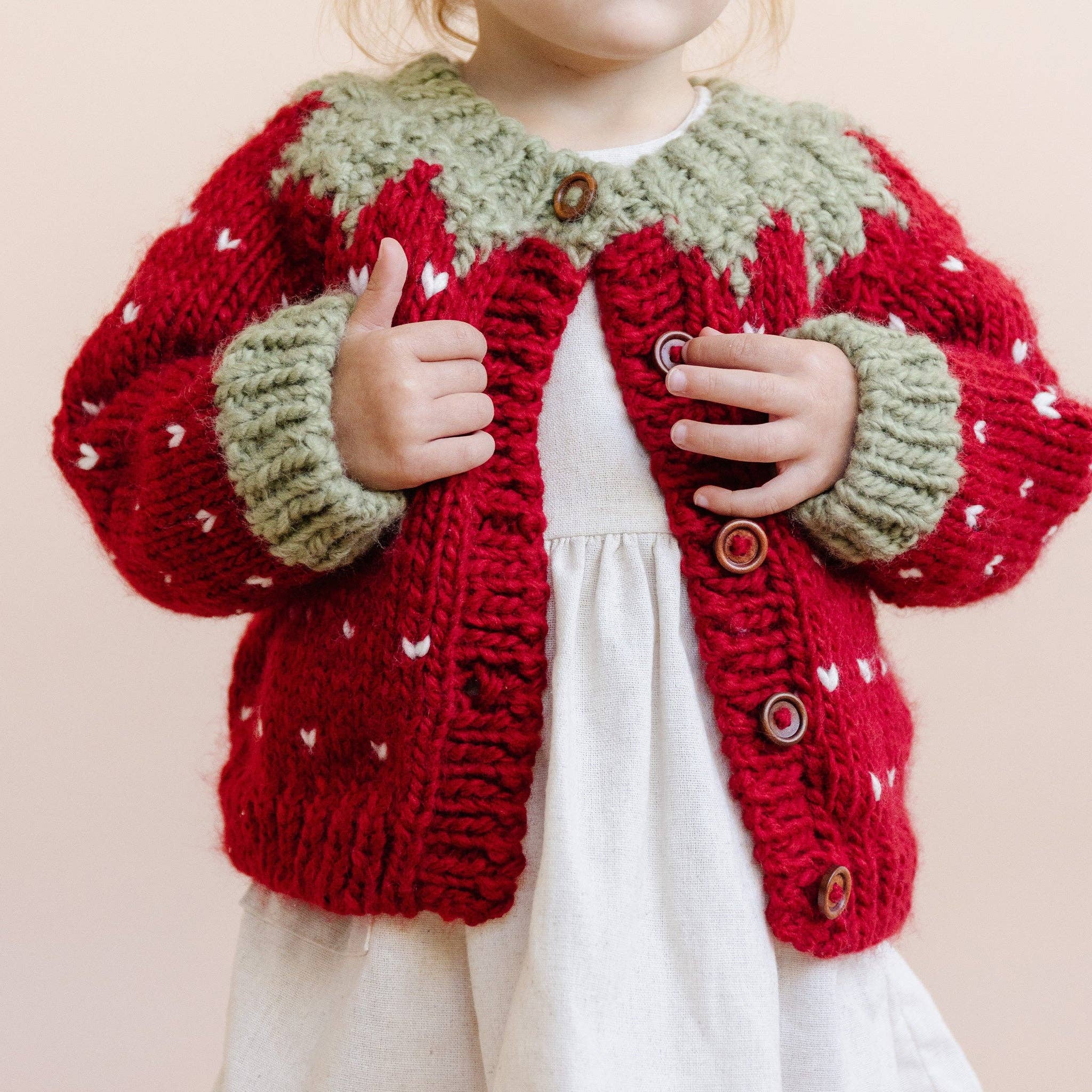 Strawberry Cardigan medium (2-3) - Image 3