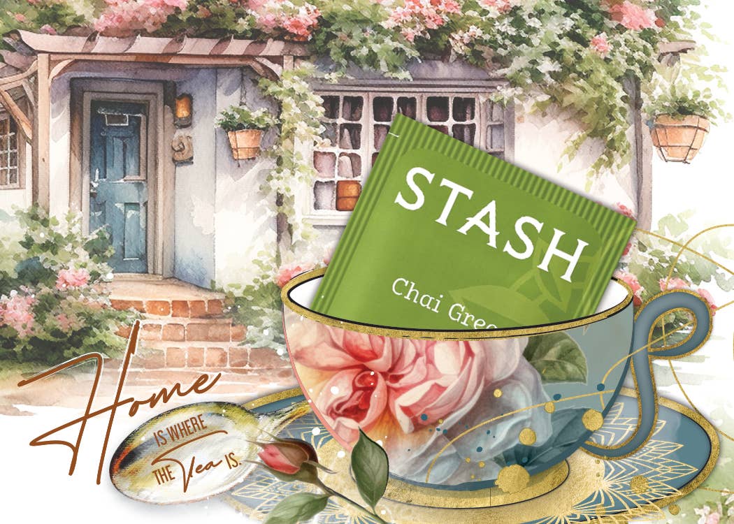 TEA GREETING Card w. REAL TEA BAG - Home is where the Tea is - Image 2