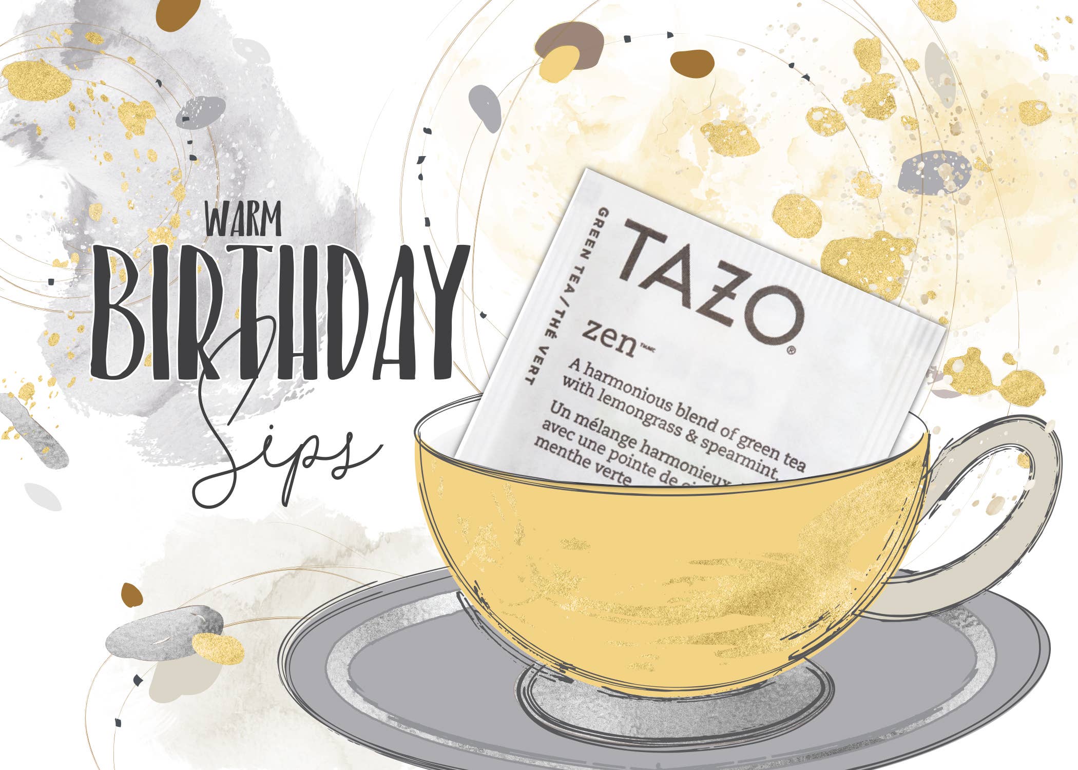 TEA GREETING Card with REAL TEA BAG - Image 2