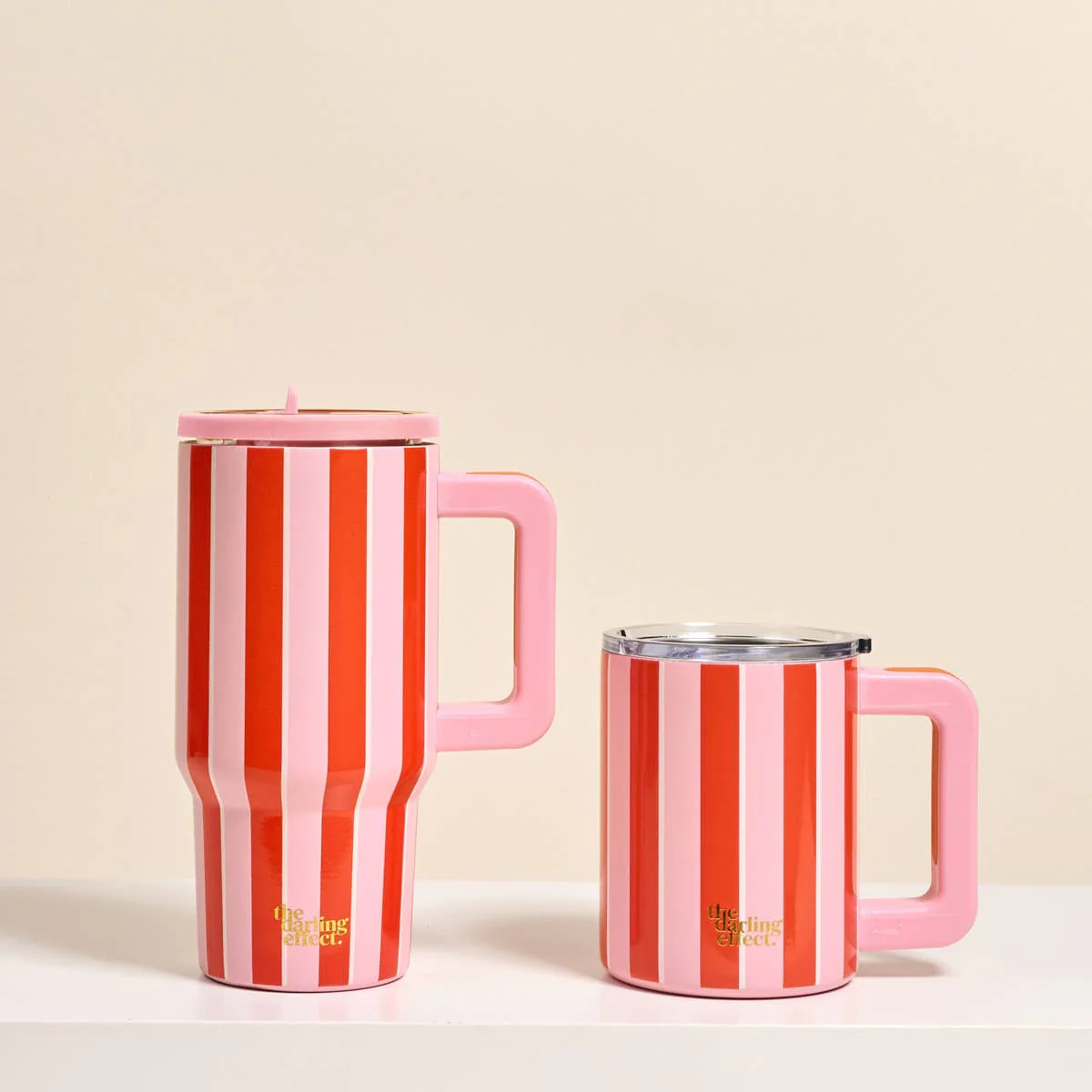 20 oz Lifestyle Flip Straw Tumbler–Sicily Stripes Pink - Image 3