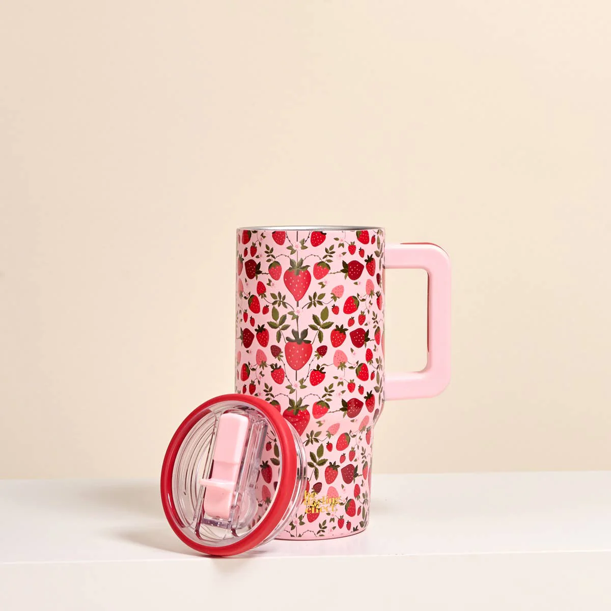 20 oz Lifestyle Flip Straw Tumbler-Strawberry Fields - Image 2