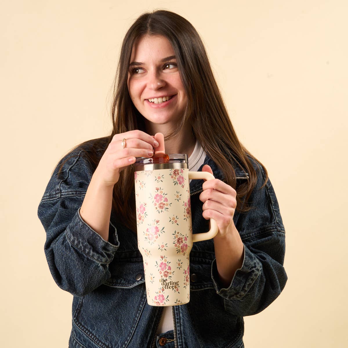 40 oz Lifestyle Flip Straw Tumbler–Endless Daydream Cream - Image 2