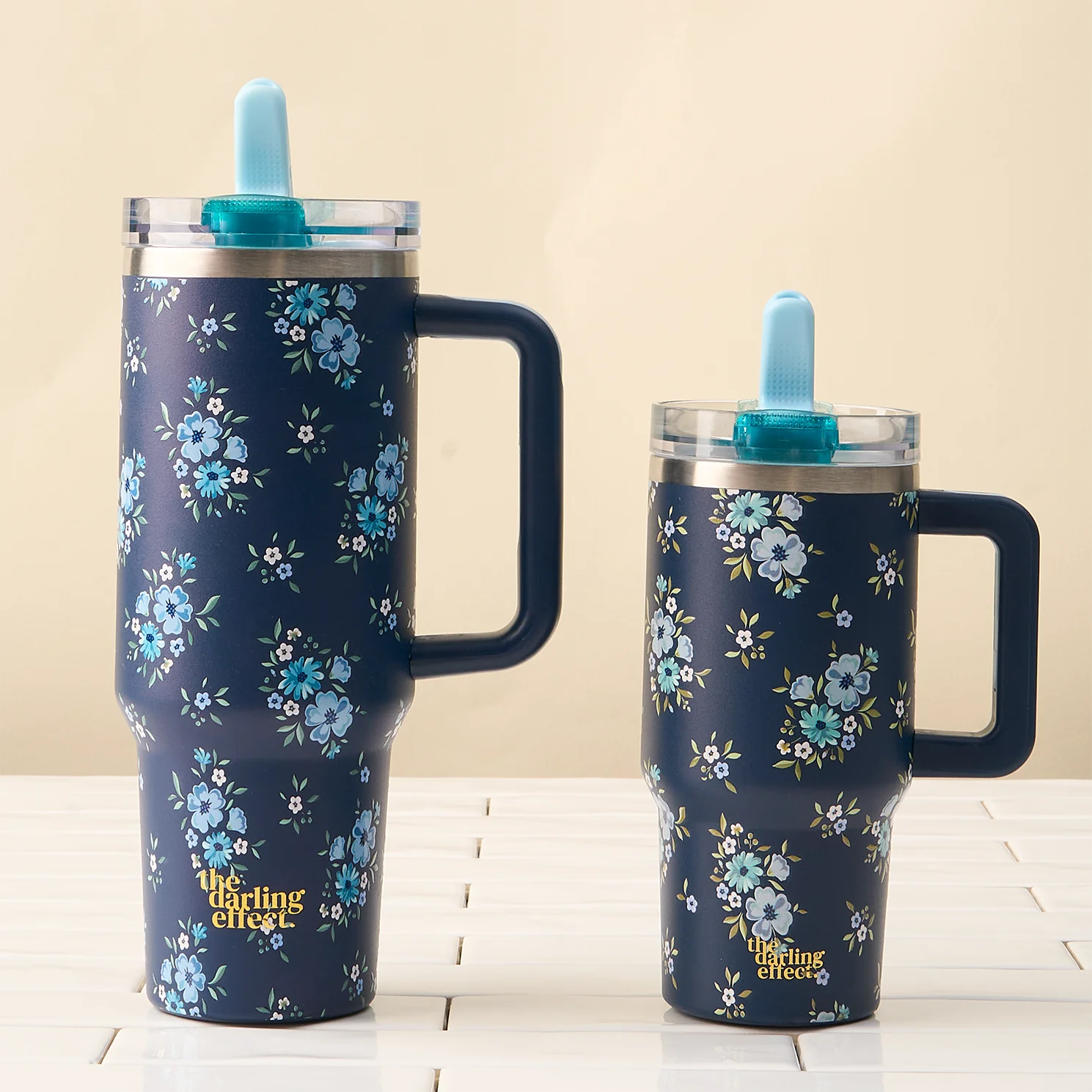 40oz Lifestyle Flip Straw Tumbler-Endless Daydream Navy - Image 2