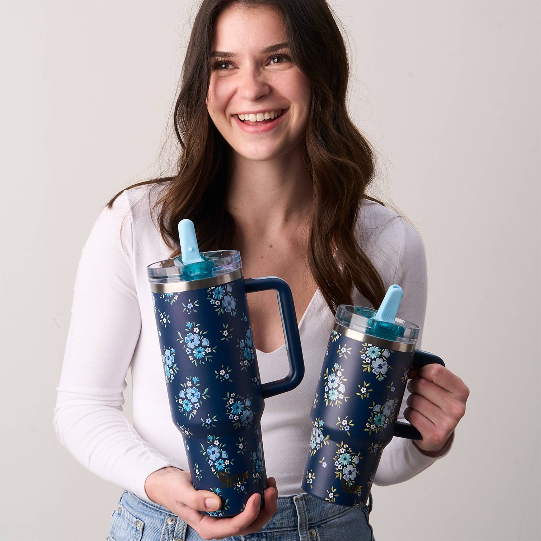 40oz Lifestyle Flip Straw Tumbler-Endless Daydream Navy - Image 4