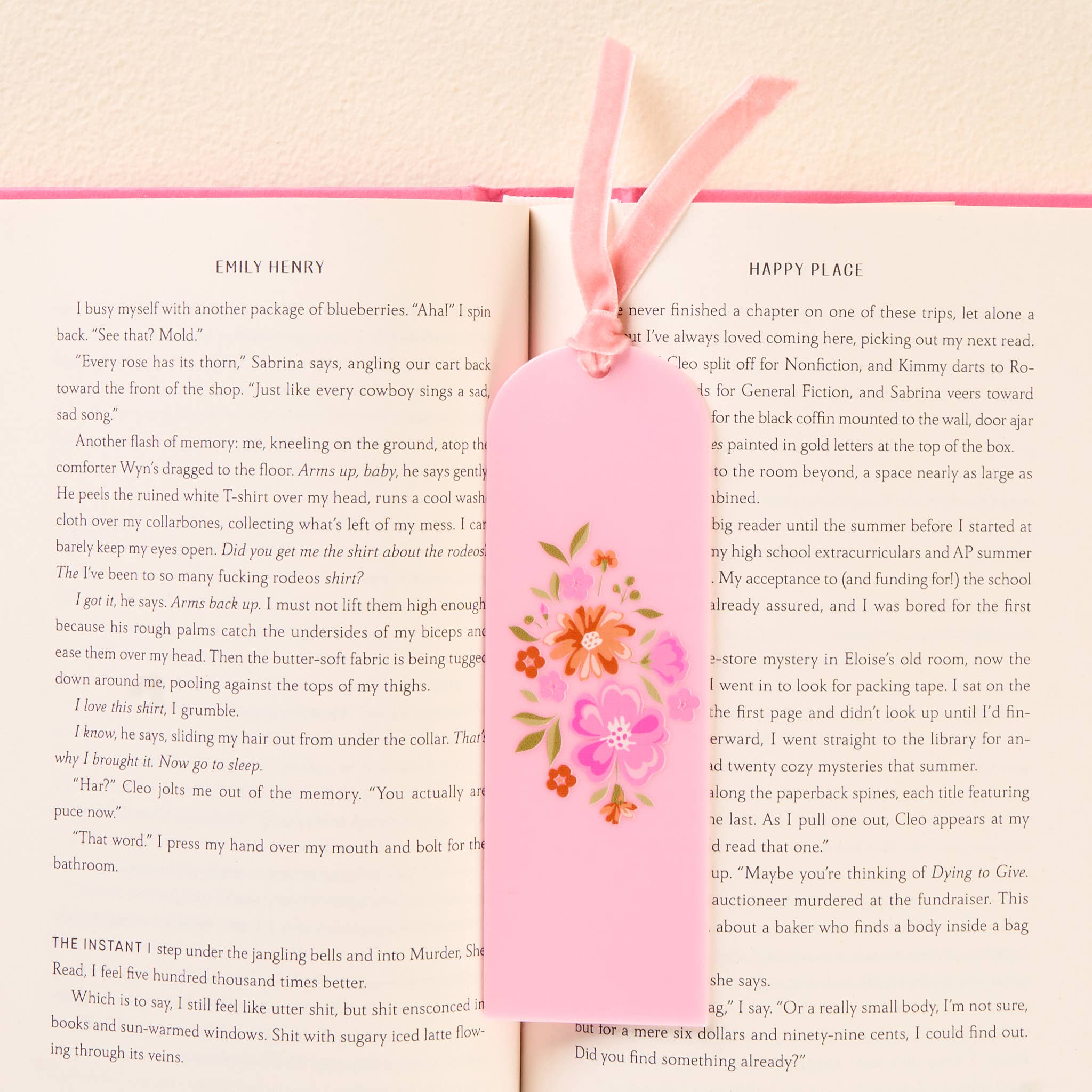 Acrylic Bookmark-Dainty Floral Pink - Image 2
