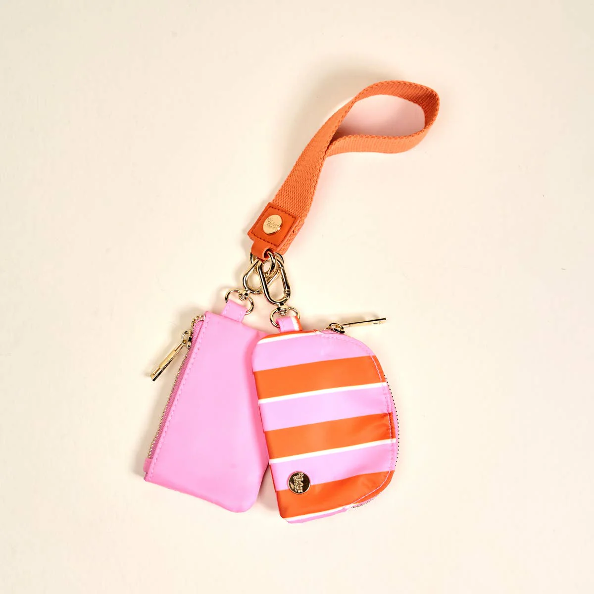 The Darling Effect - Dynamic Duo Pouch Wristlet–Sicily Stripes Pink - Image 2