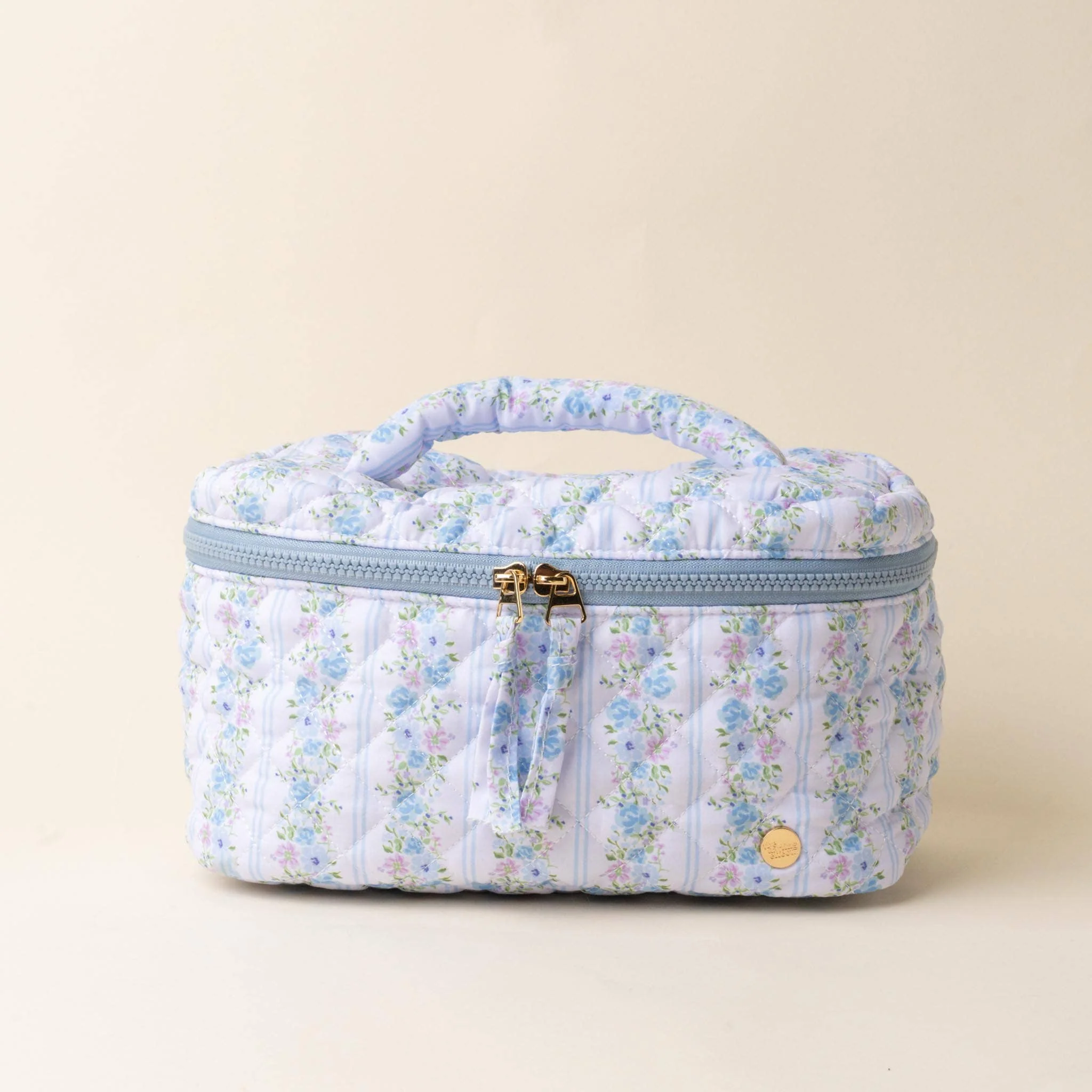 Glam & Go Quilted Cosmetic Bag-Petal Parade Blue - Image 2