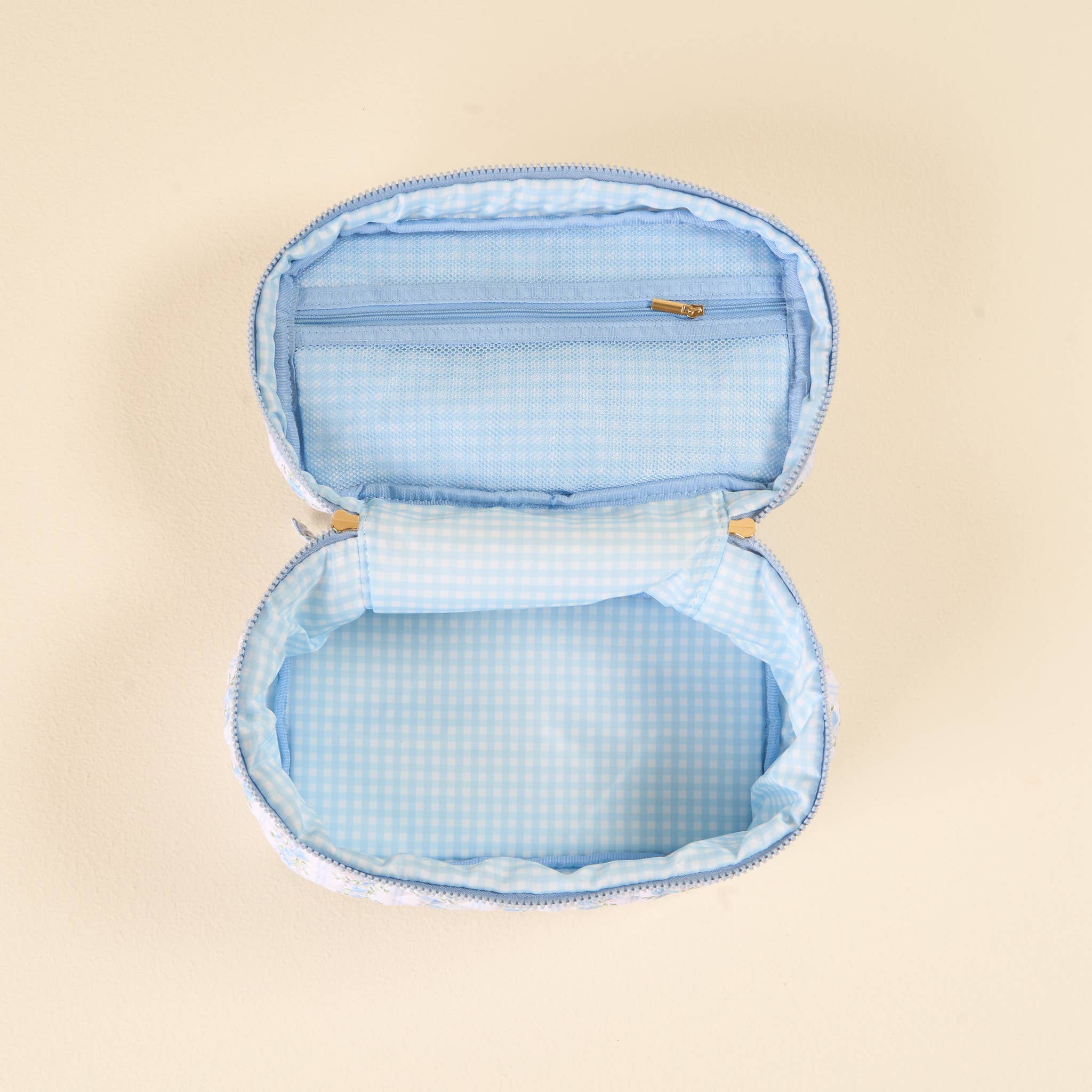 Glam & Go Quilted Cosmetic Bag-Petal Parade Blue - Image 3