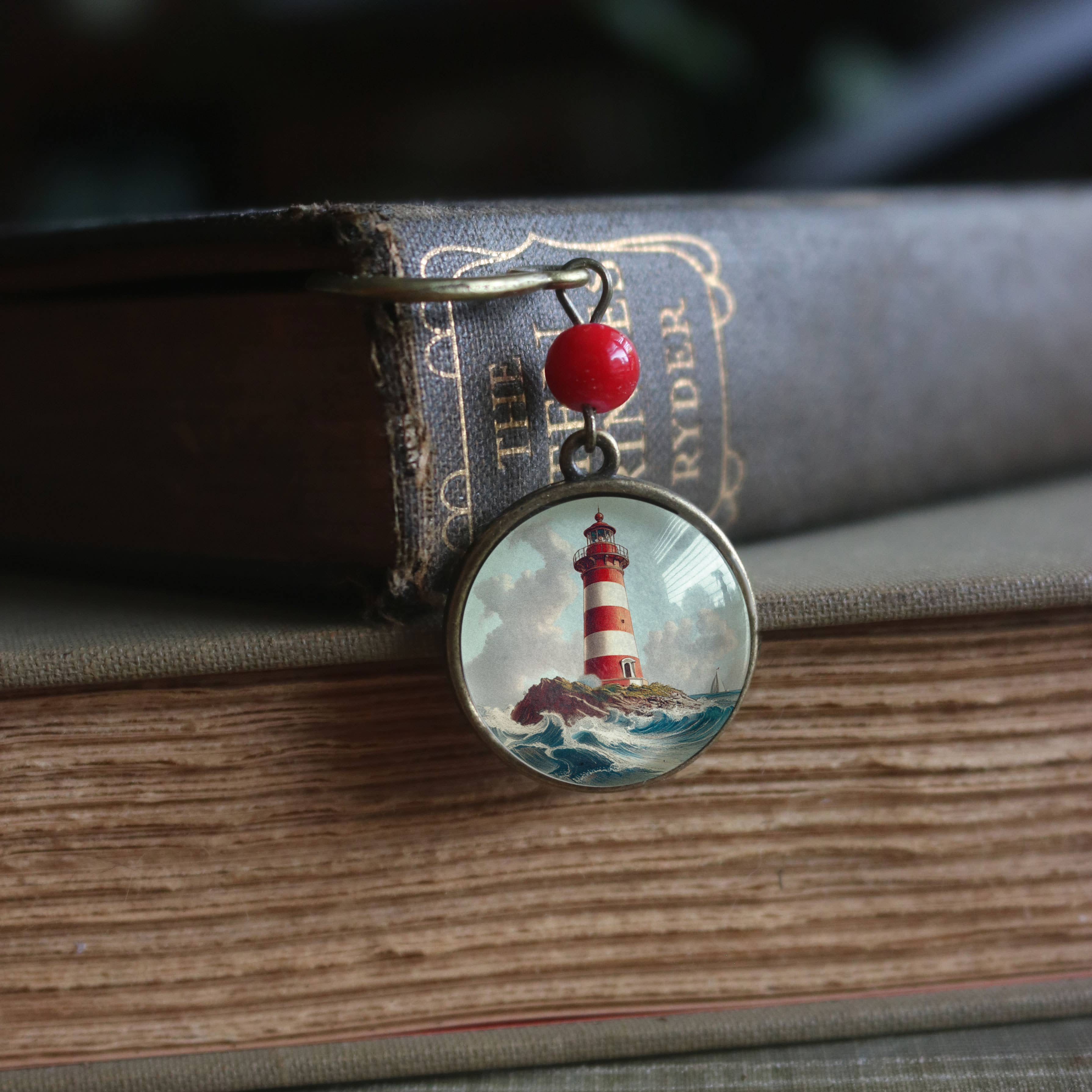 Deep Sea Lighthouse Glass and Bronze Bookmark - Image 2