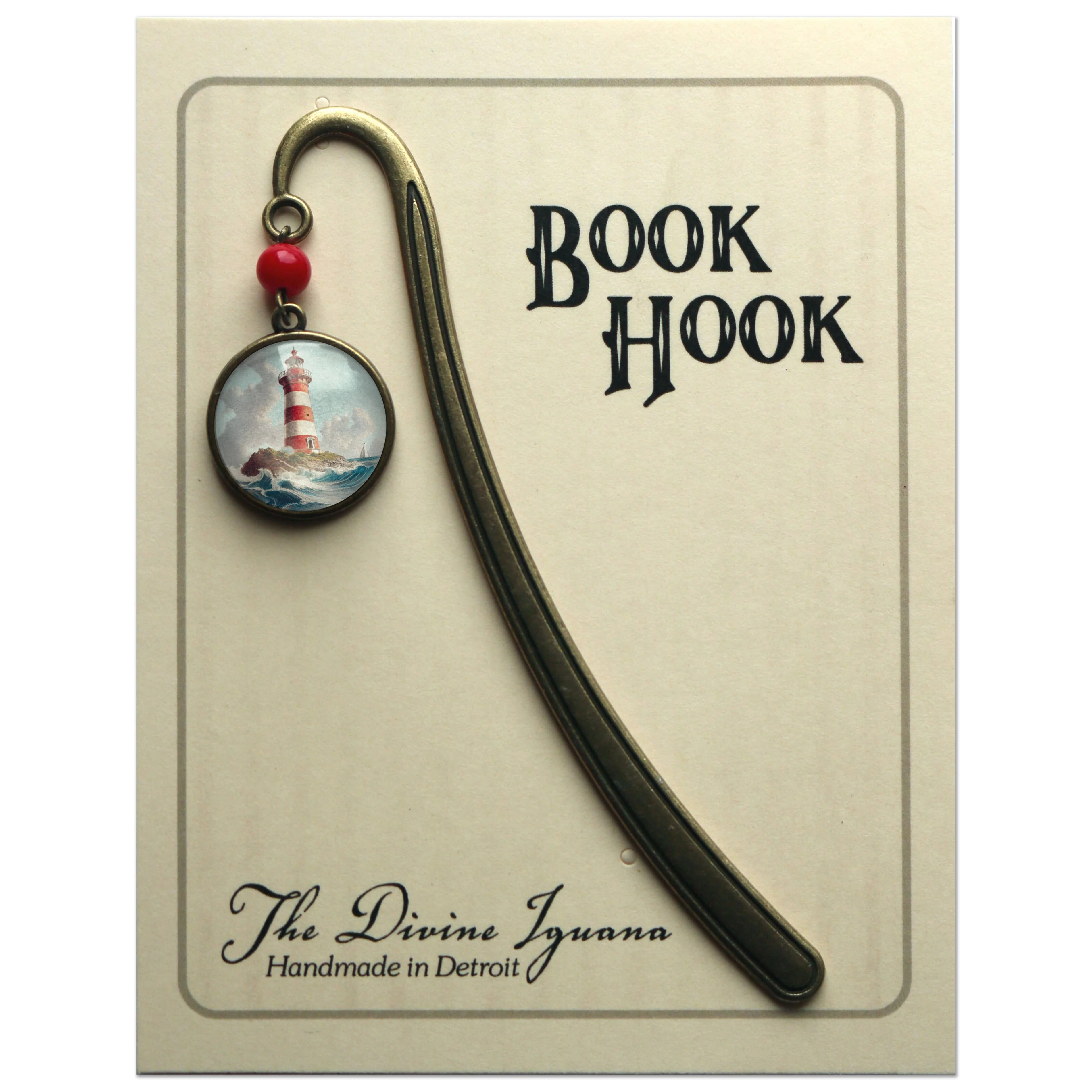 Deep Sea Lighthouse Glass and Bronze Bookmark - Image 3