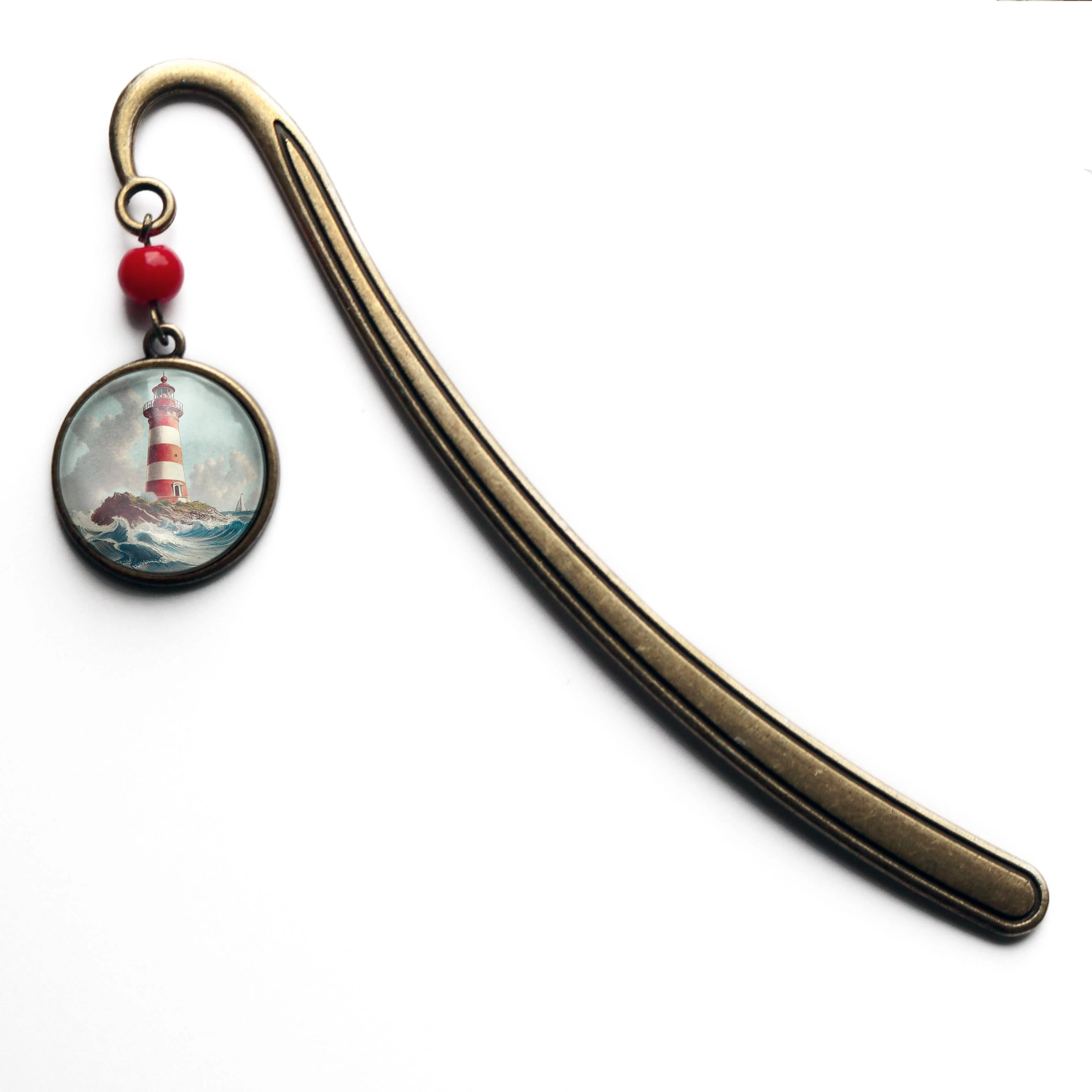 Deep Sea Lighthouse Glass and Bronze Bookmark - Image 4
