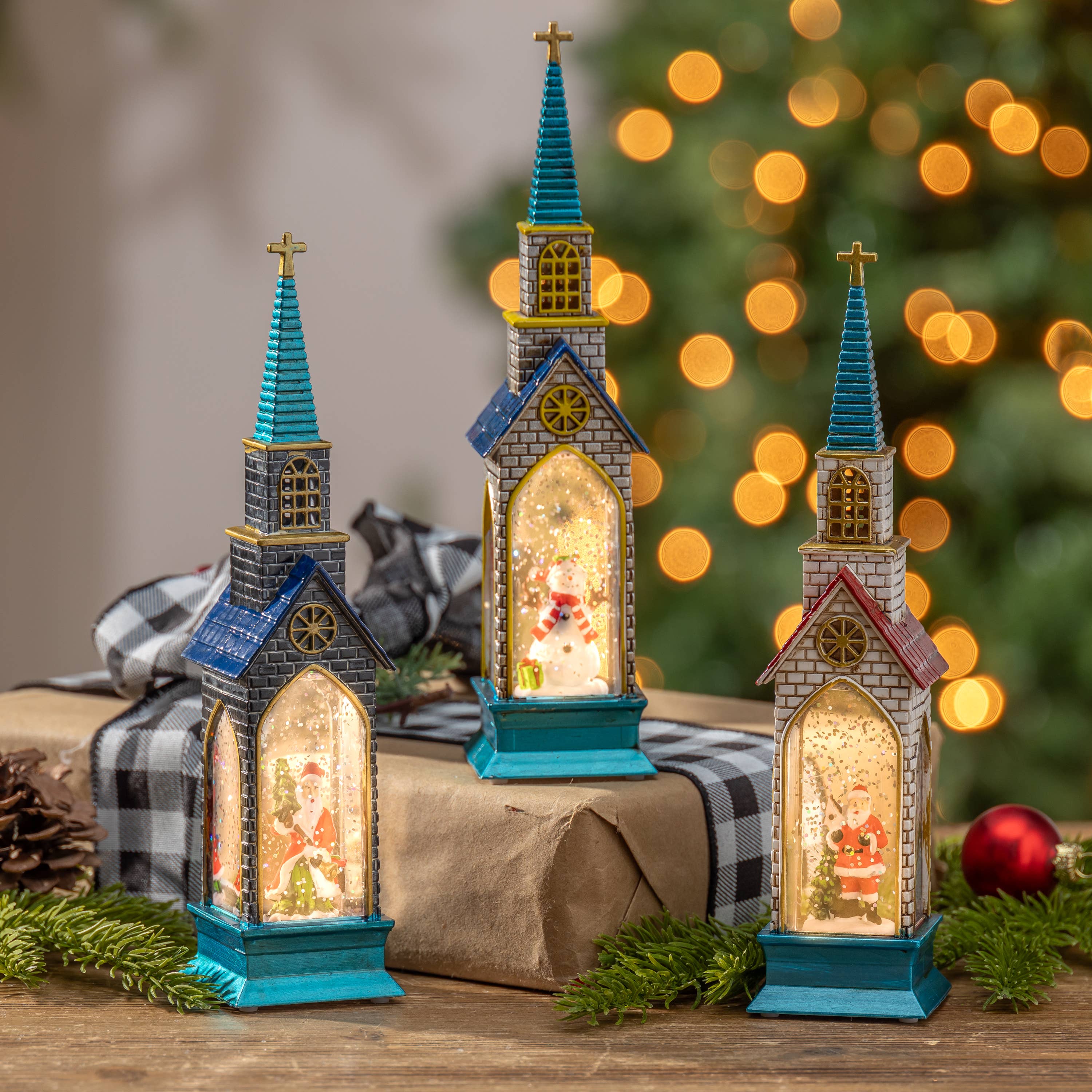 Lighted holiday globes-mini-set of three - Image 2