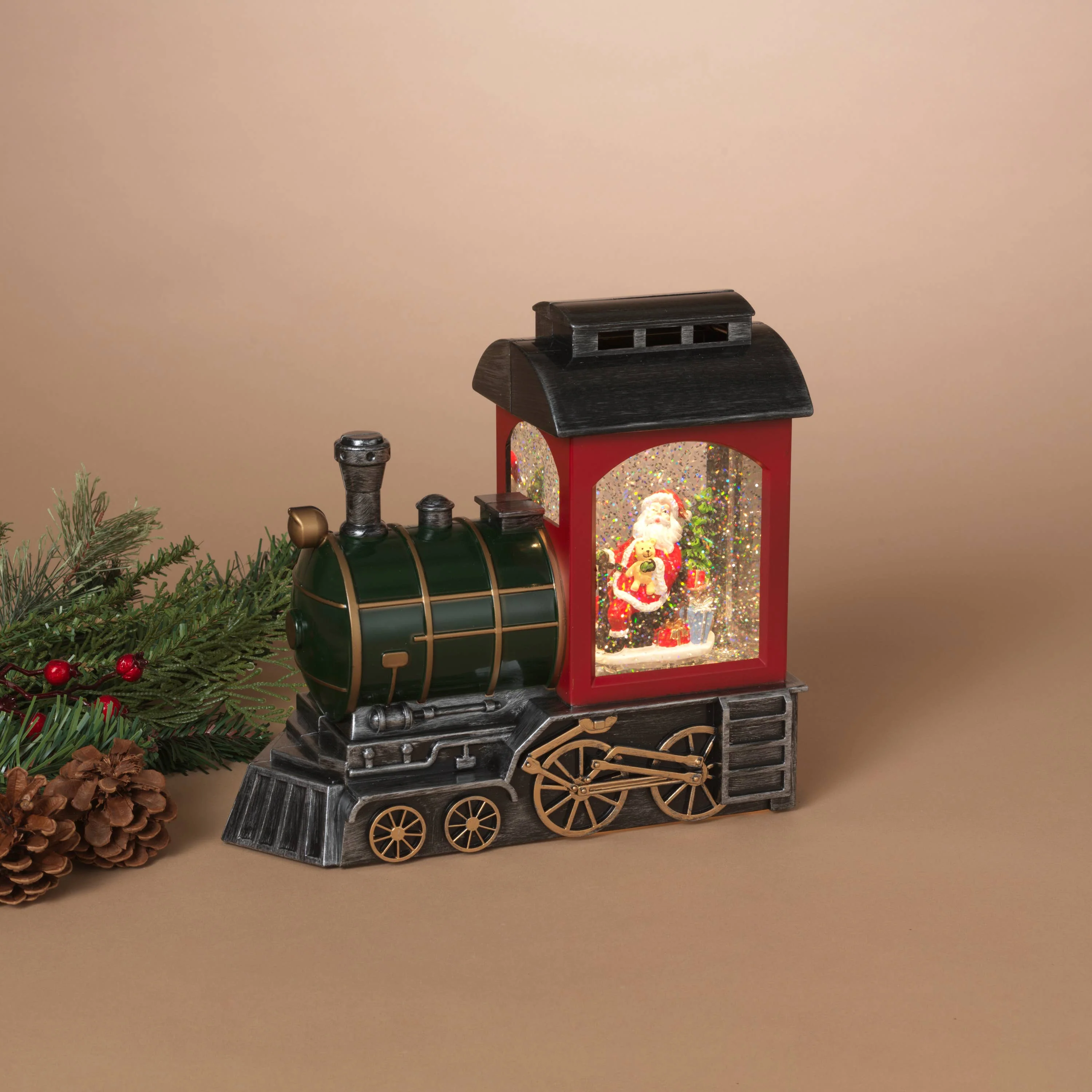 Lighted Spinning Water Globe Train