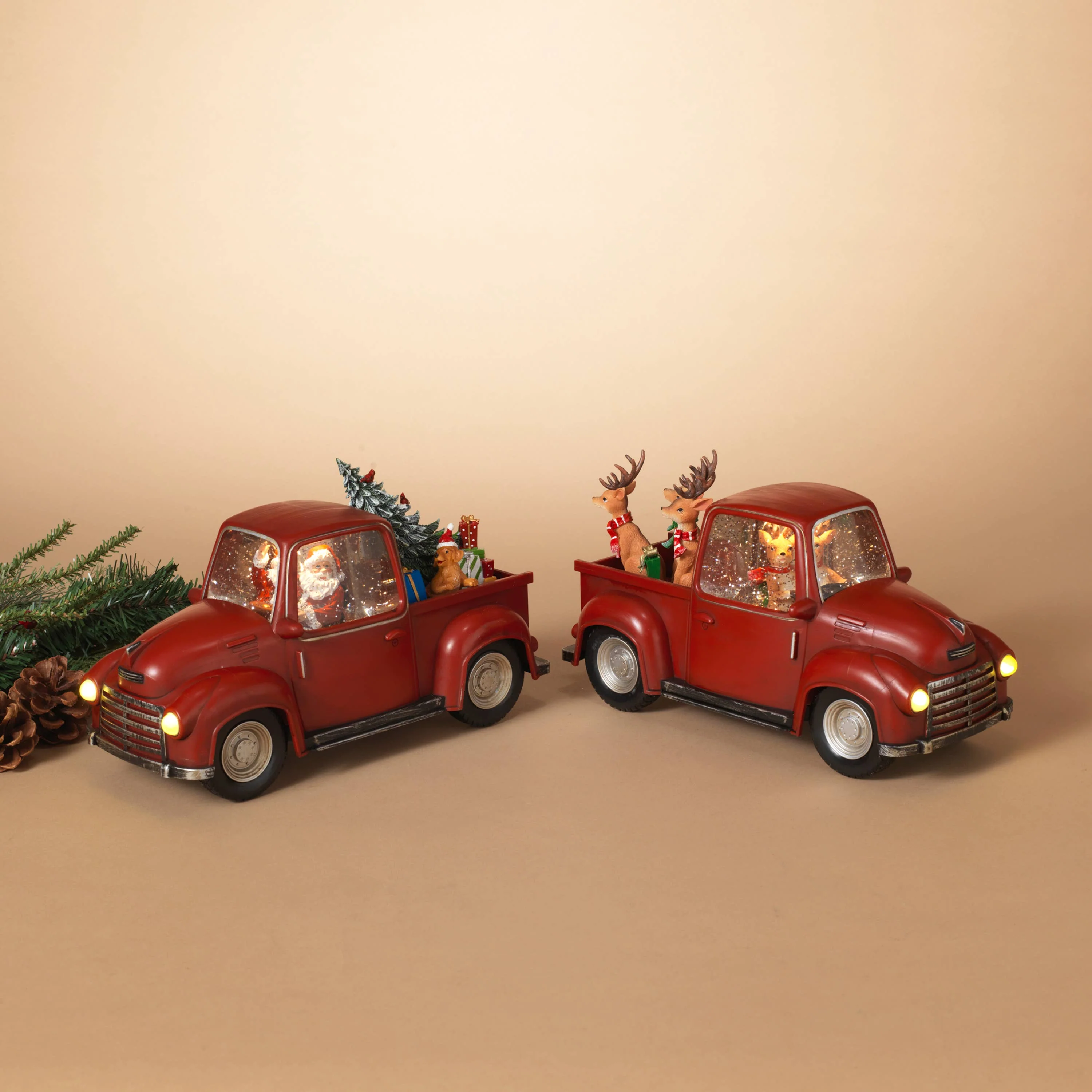 Lighted Spinning Water Globe Truck