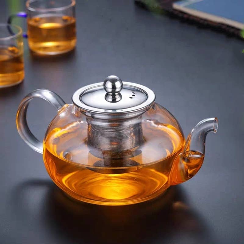 Glass Teapot With Stainless Steel Infuser and Lid (40oz.) - Image 3