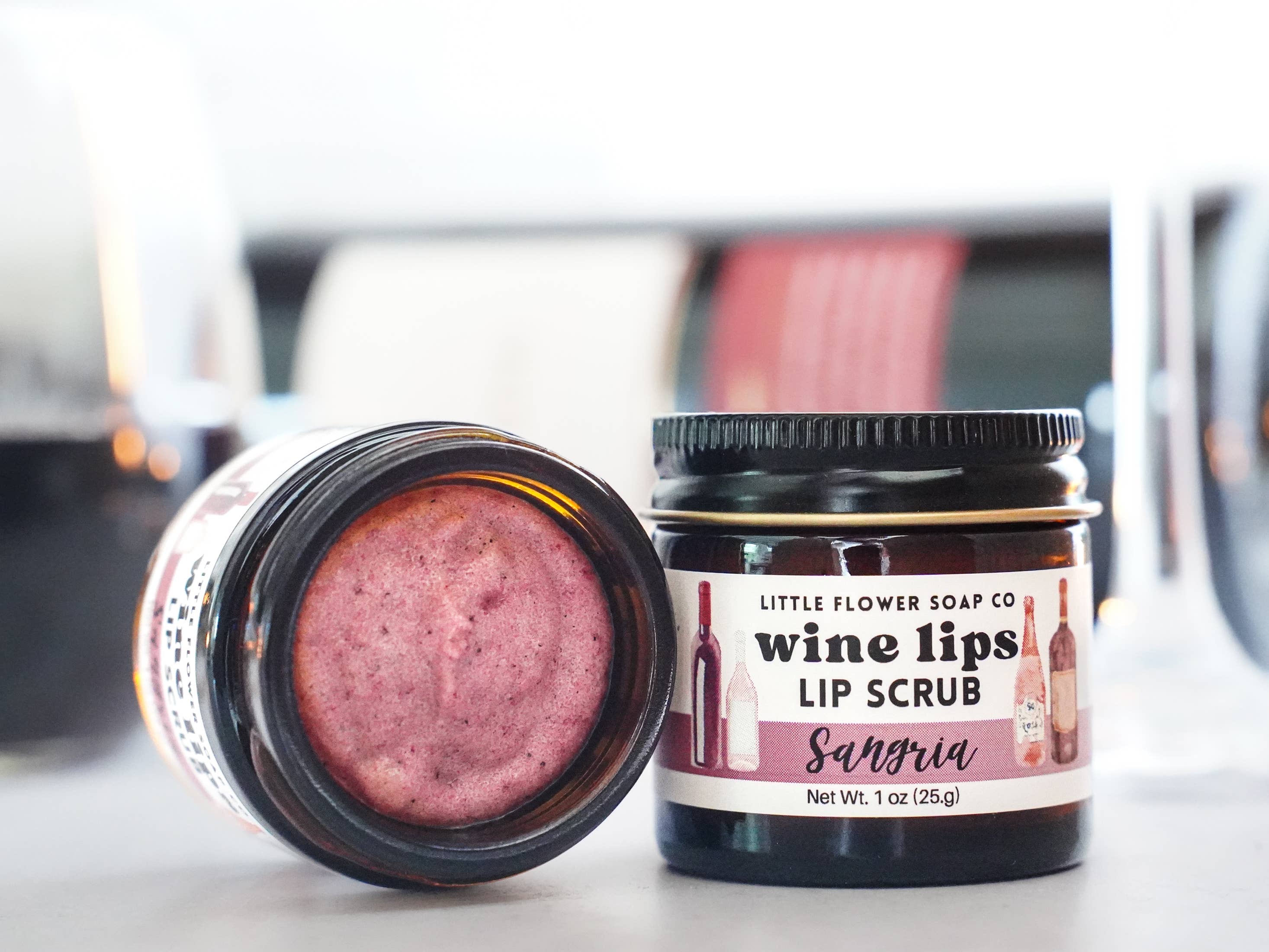 The Little Flower Soap Co - Wine Lips - Sangria Exfoliating Lip Sugar Scrub 1oz Jar - Image 2